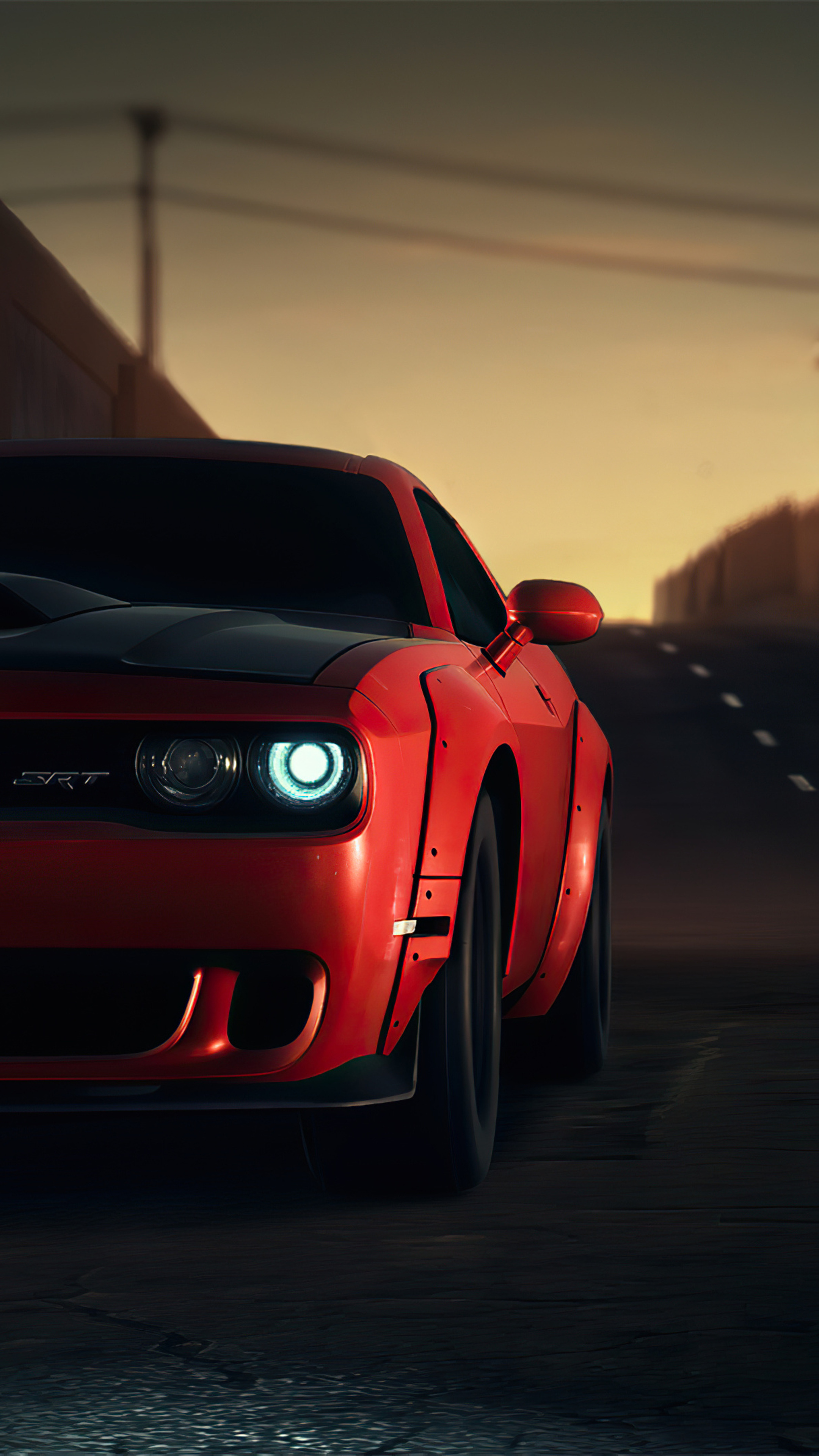 Dodge Charger, Red challenger srt, 2160x3840 4K Phone