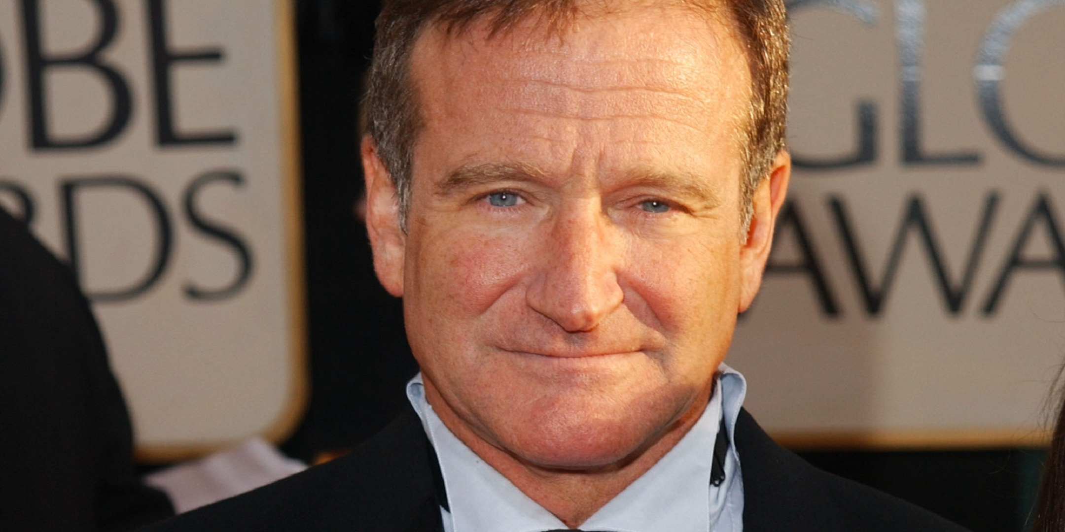 Unique computer wallpaper, Robin Williams theme, Eye-catching design, Actor's tribute, 2160x1080 Dual Screen Desktop