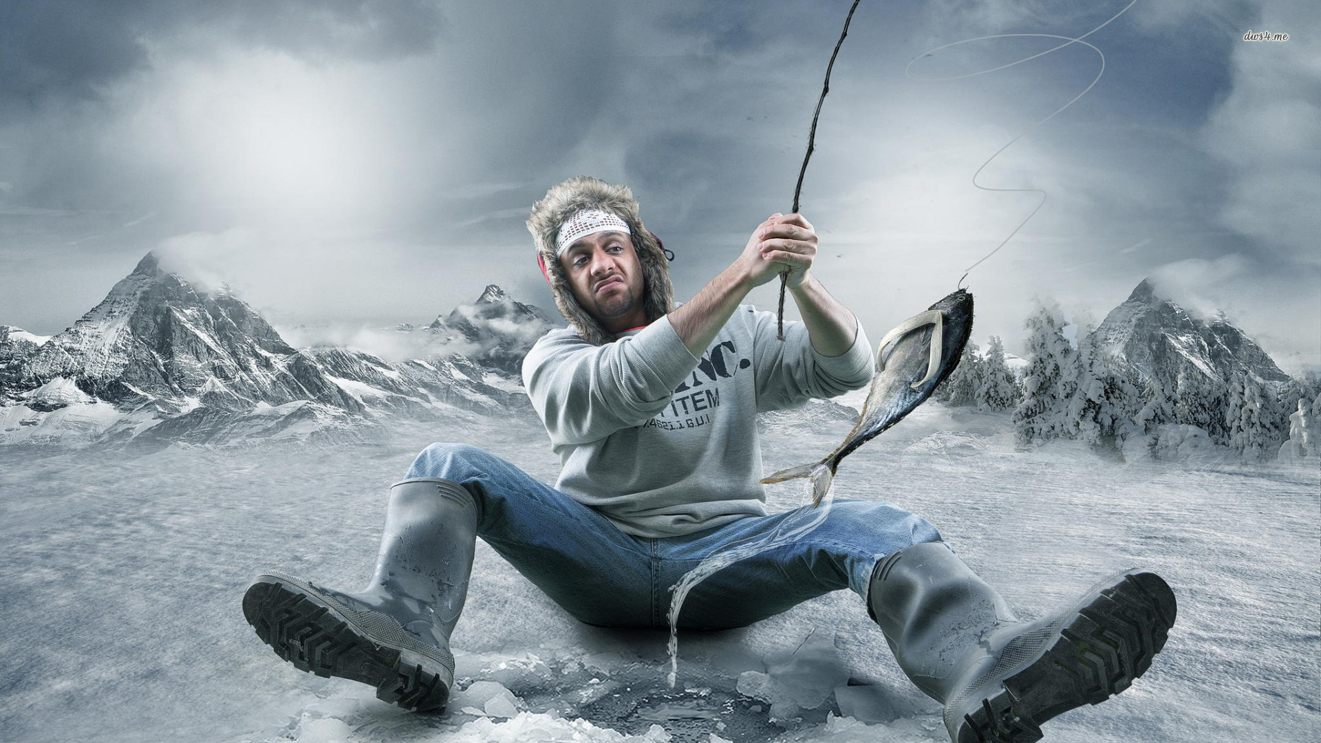 Ice Fishing, Ice fishing wallpaper, Artistic wallpapers, Fisherman, 1920x1080 Full HD Desktop