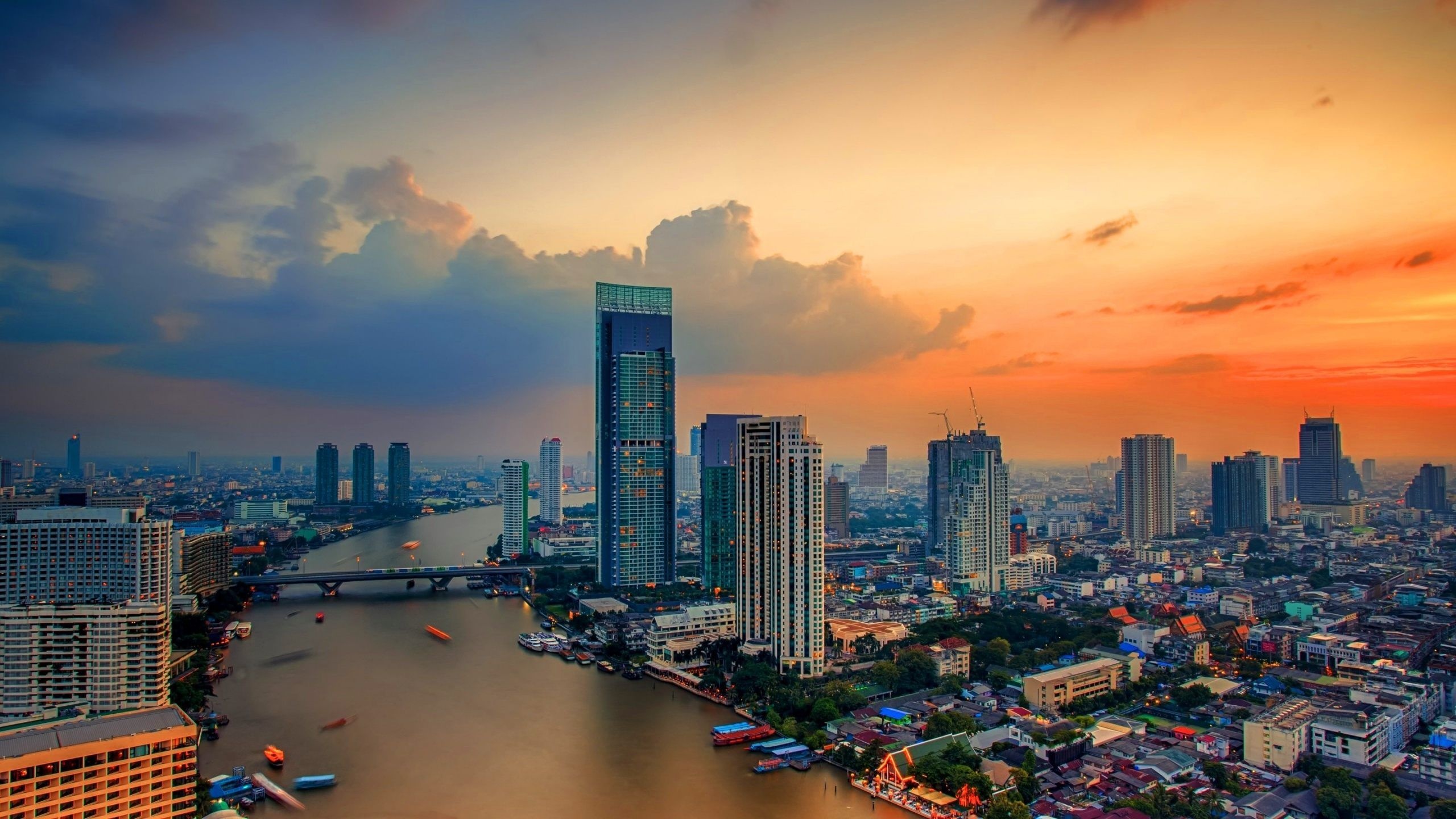 Cityscape Beauty, Urban Skyline, Bangkok Charm, Captivating Metropolis, 2560x1440 HD Desktop