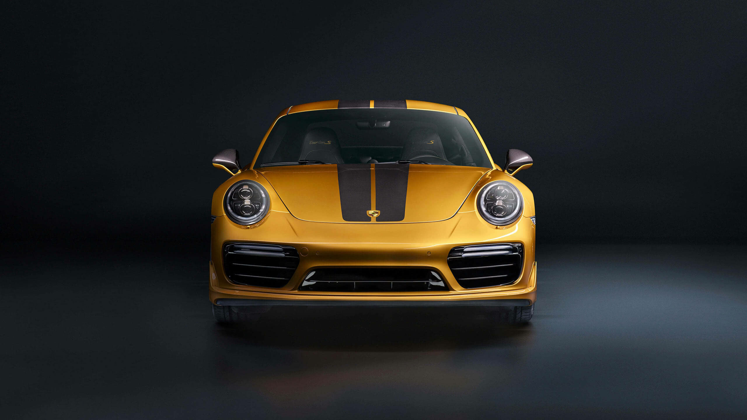 Porsche 911 Turbo S exclusive, Front view elegance, WQHD 1440p wallpaper, Stunning visuals, 2560x1440 HD Desktop