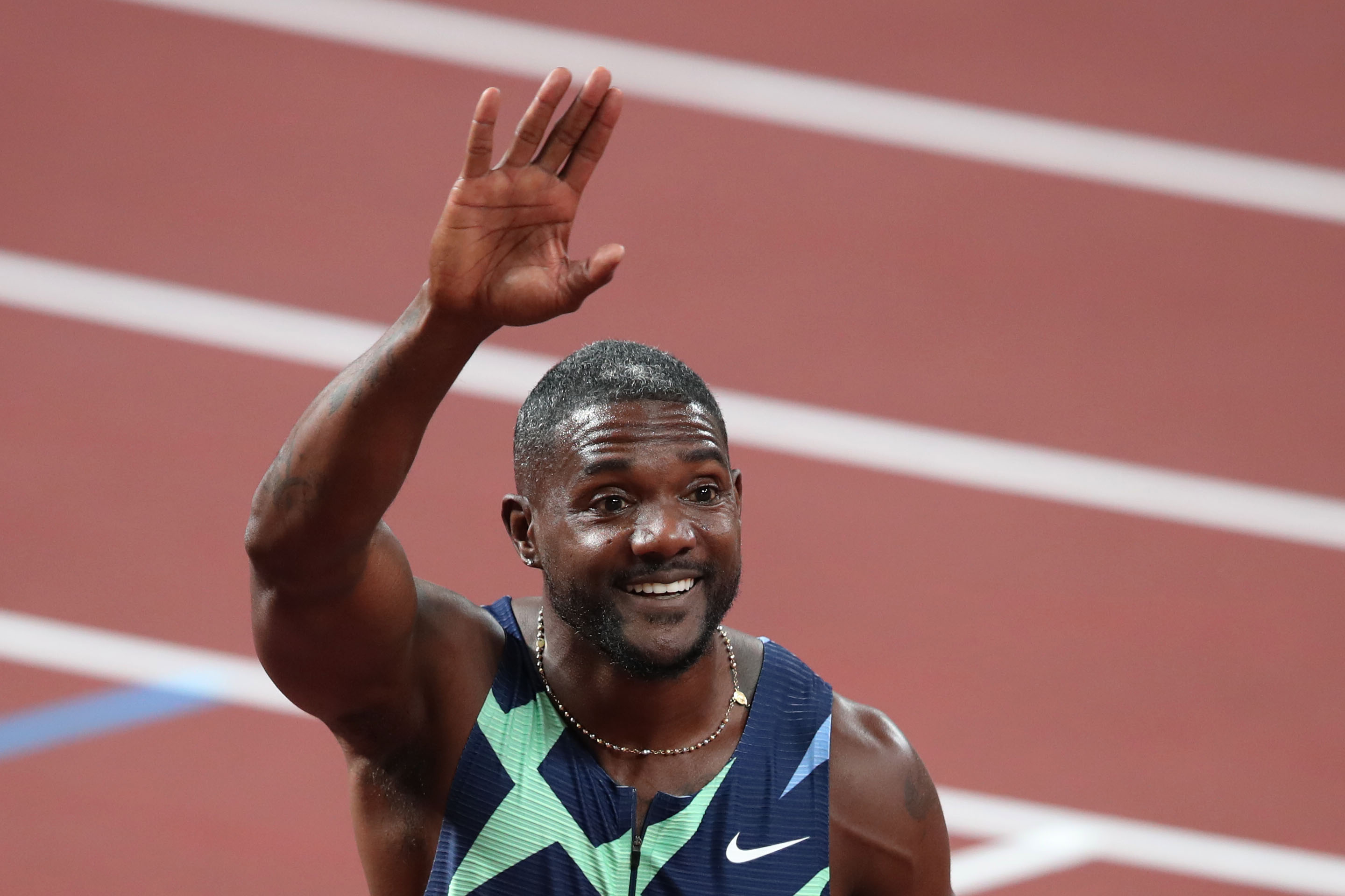 Justin Gatlin, Olympic gold medalist, Retirement announcement, Infobae coverage, 2880x1920 HD Desktop