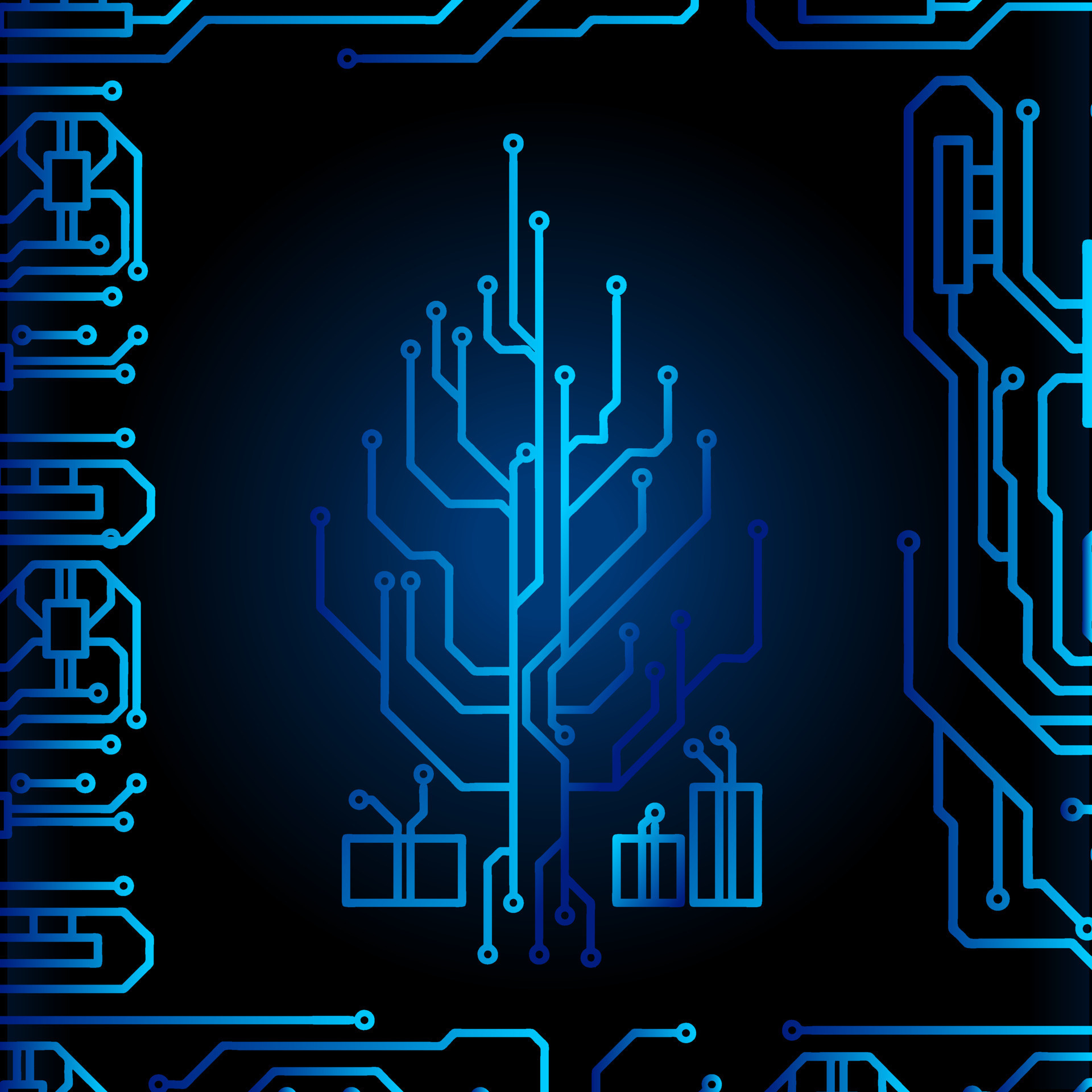 Christmas tree, High Tech Wallpaper, 1920x1920 HD Phone