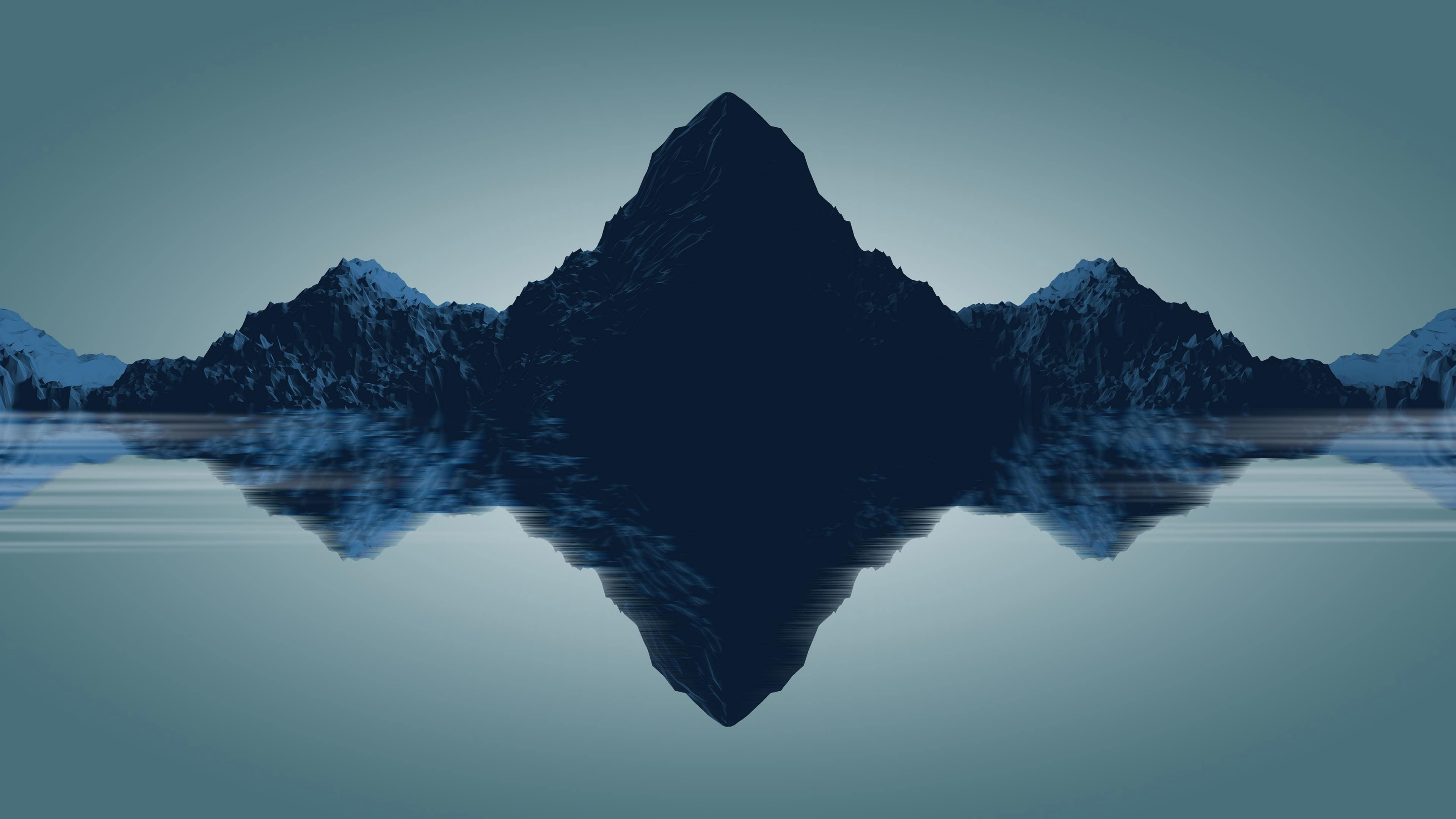 Mountain, Minimalist Wallpaper, 3840x2160 4K Desktop