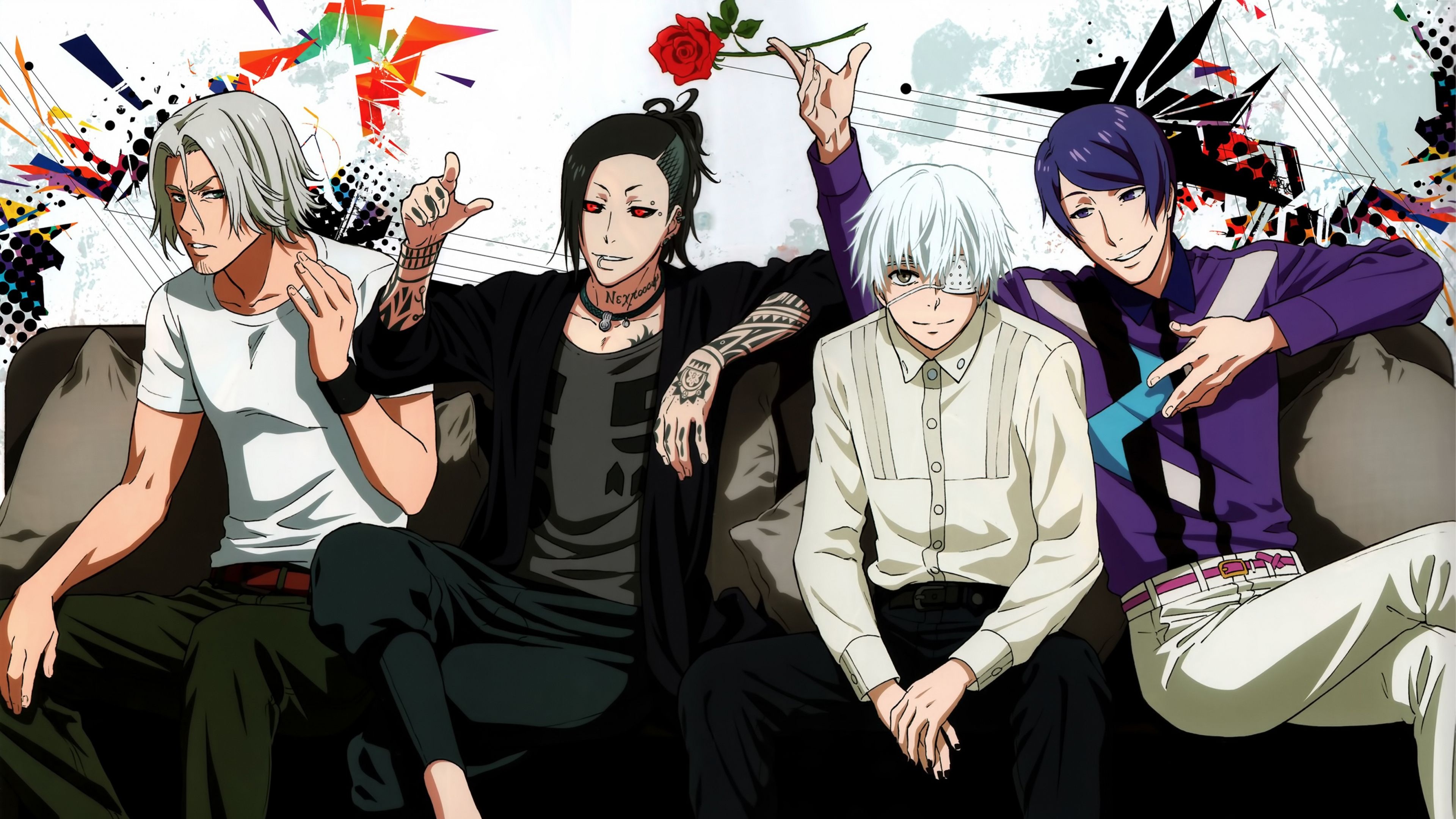 Renji, Uta, and Shu, Ken Kaneki Wallpaper, 3840x2160 4K Desktop