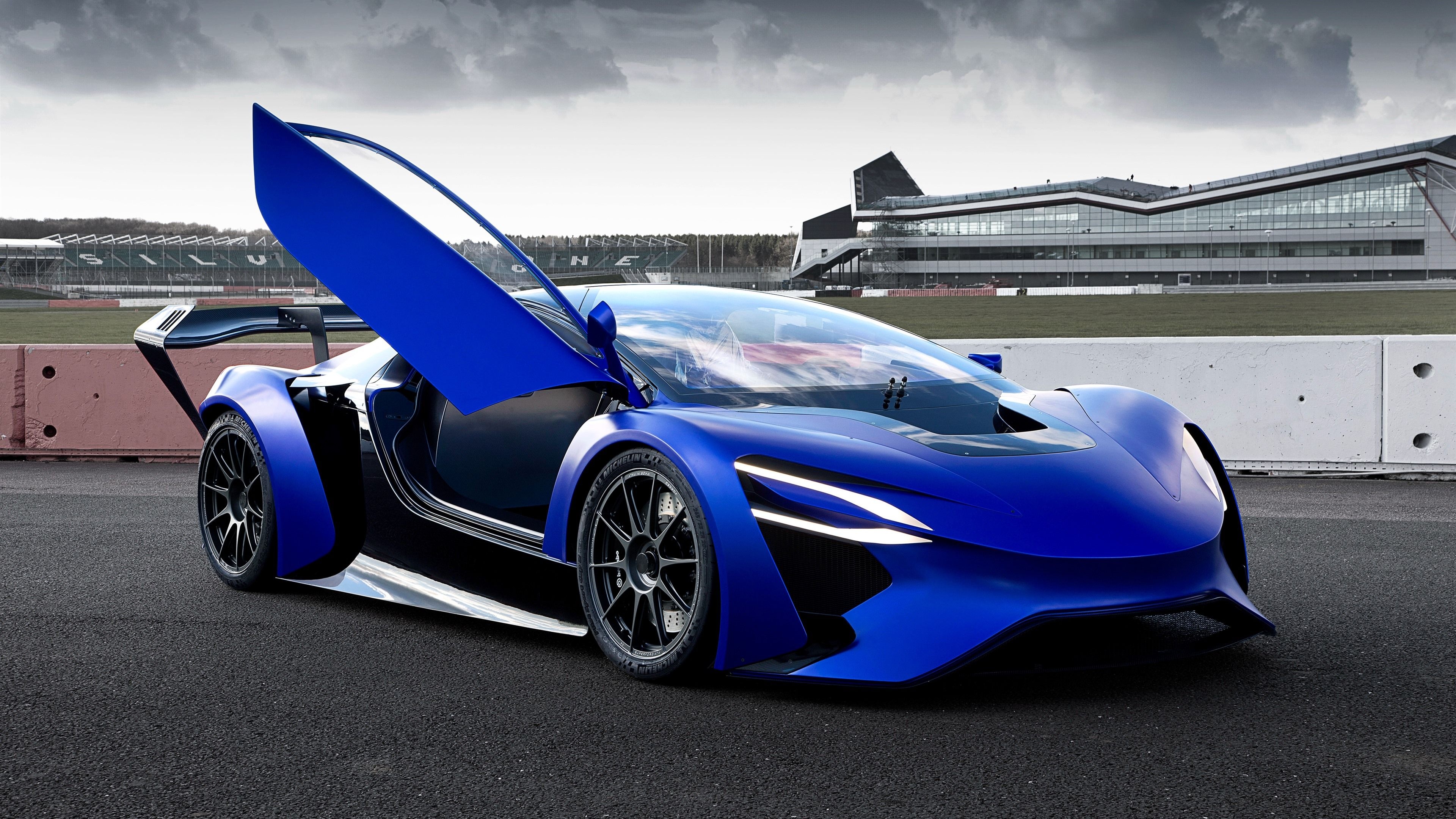 Blue Car, Automotive, Performance, Technology, Modern Design, 4K Desktop wallpaper