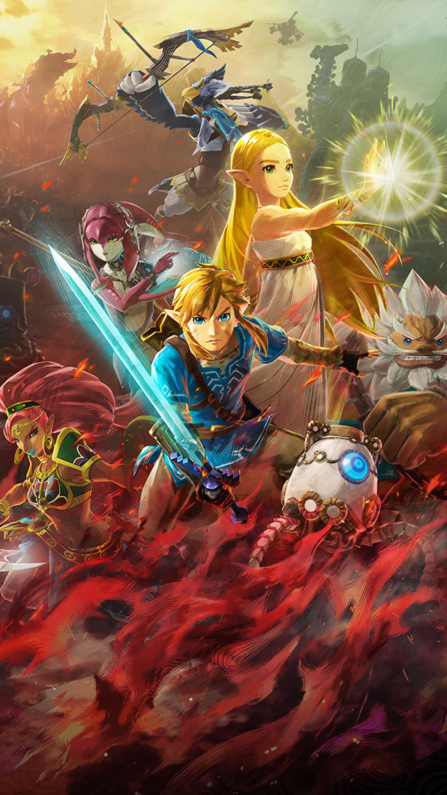 Hyrule Warriors, Age of Calamity artwork, 1440x2560 HD Phone