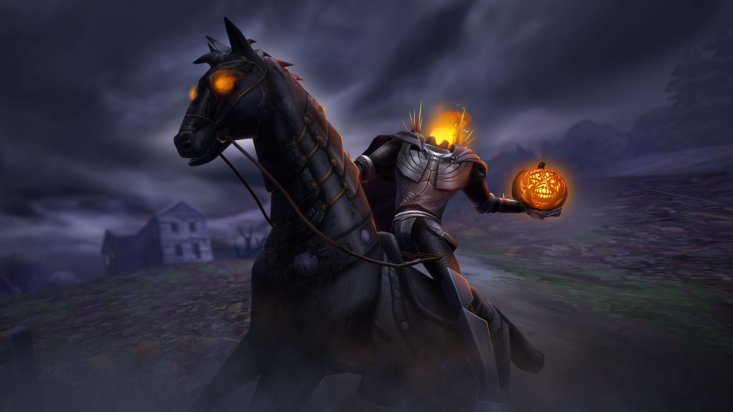 Headless Horseman, Iron Maiden artwork, Legacy of the Beast, Metal album cover, 2560x1440 HD Desktop