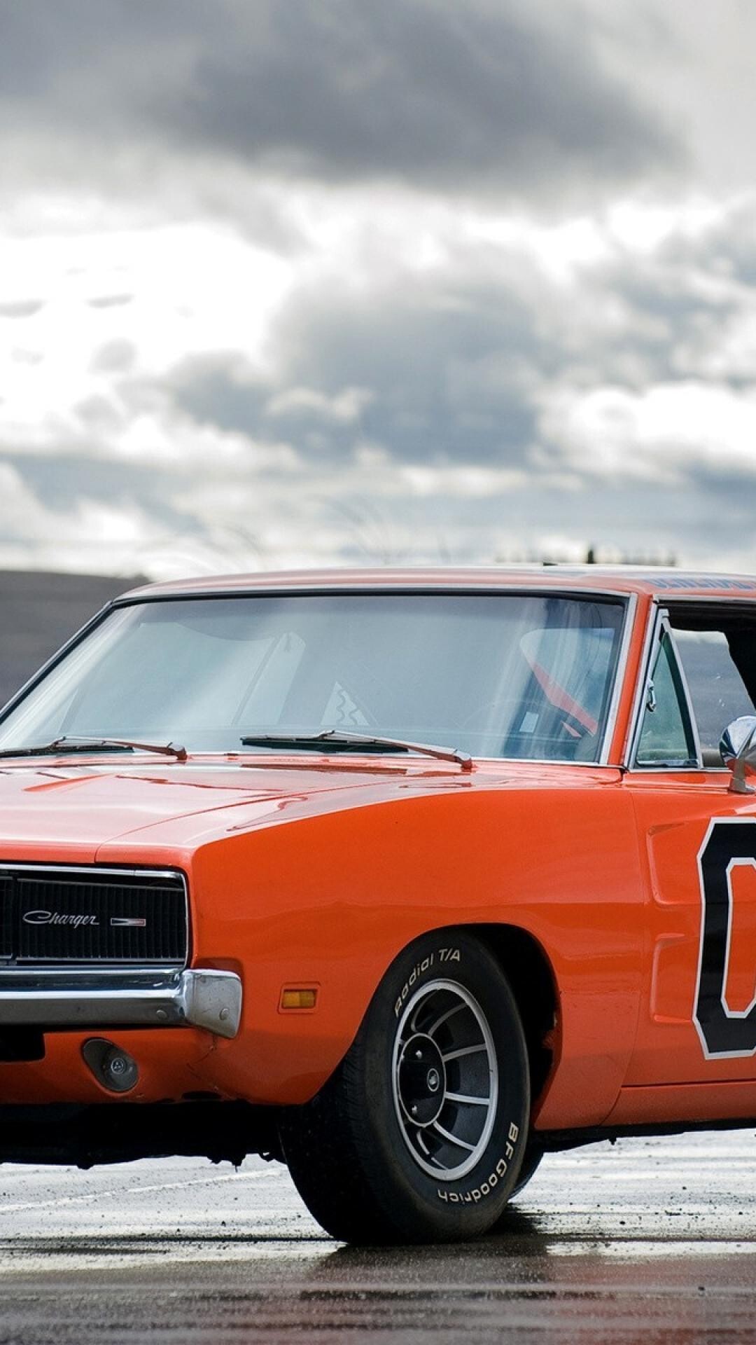 General Lee Car, Iconic vehicle, Pop culture, Dukes of Hazzard, 1080x1920 Full HD Phone