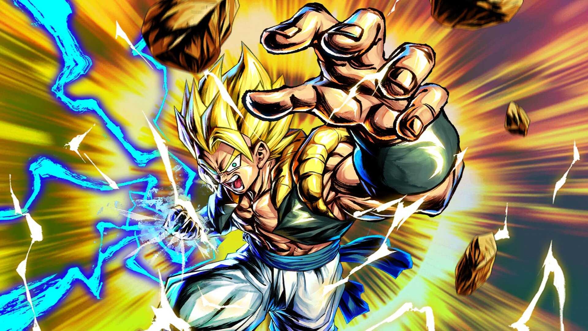 Gogeta, Anime character, High-definition wallpaper, Fiery aura, 1920x1080 Full HD Desktop