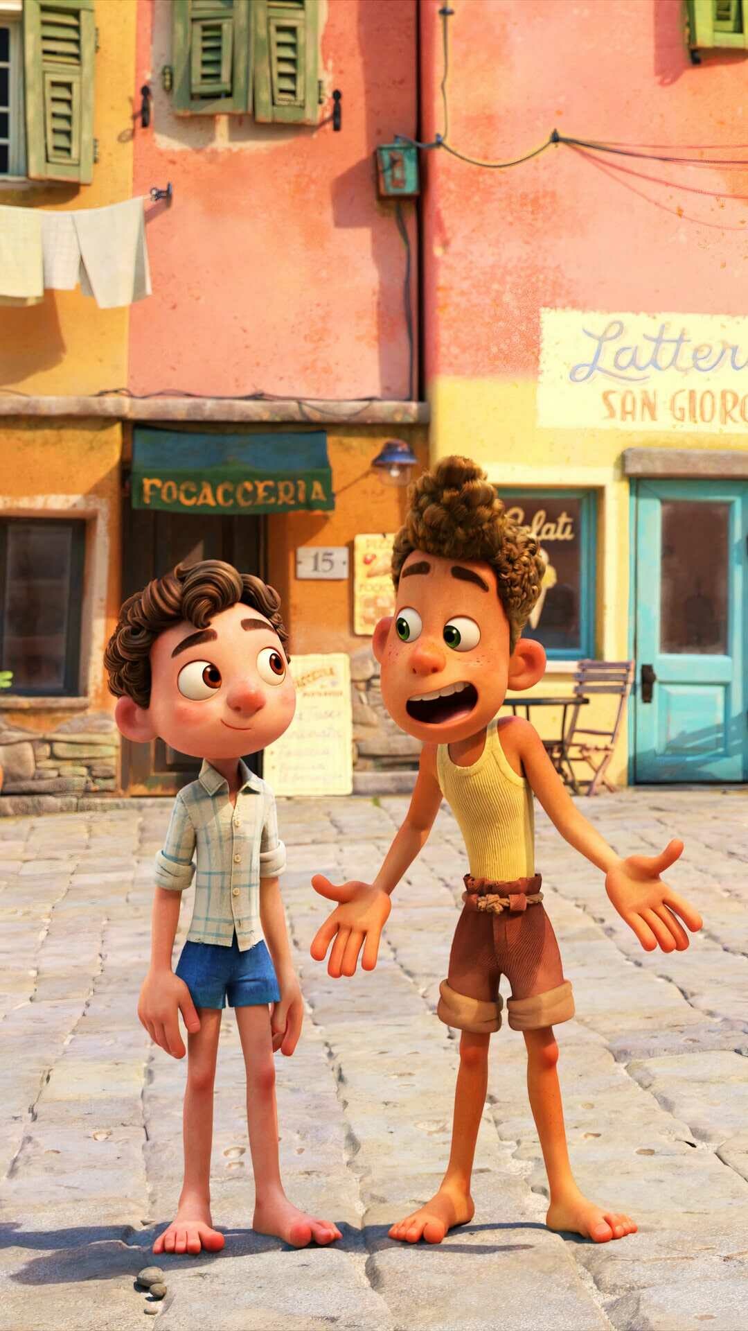 Luca animation, Disney Pixar, Joyous adventure, Warmhearted bonds, 1080x1920 Full HD Phone