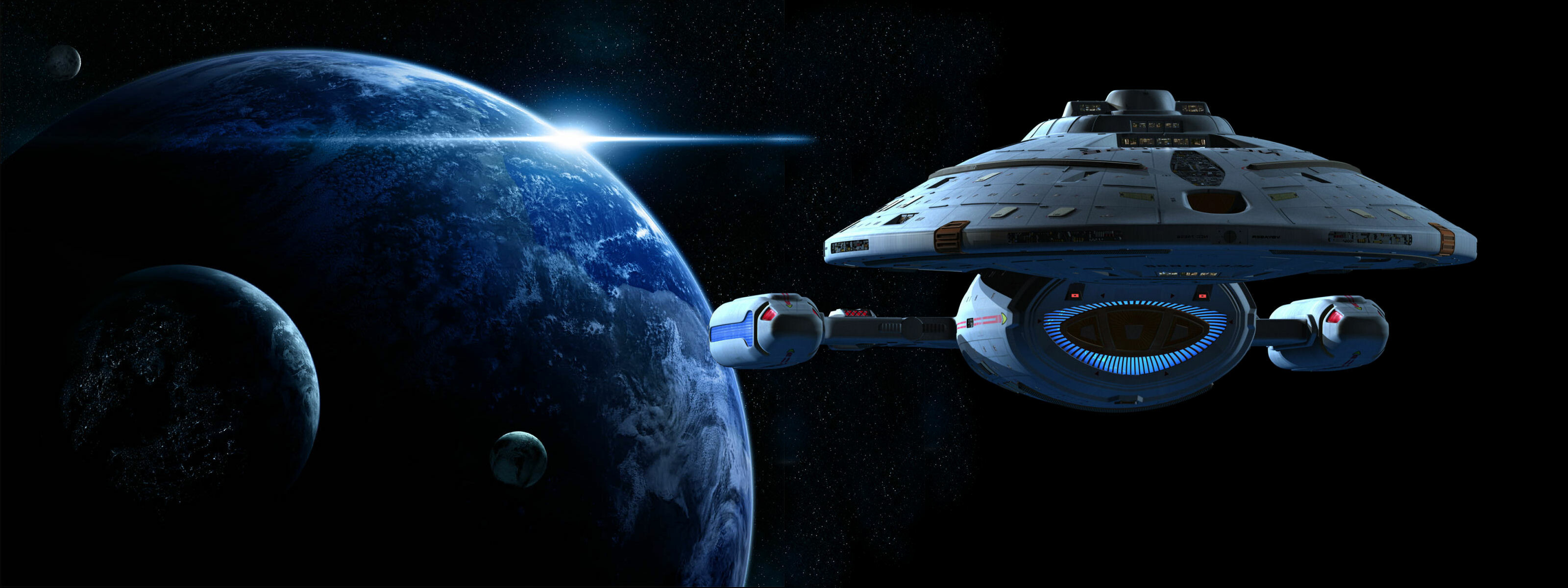 Star Trek dual screen wallpaper, Stunning visuals, Sci-fi universe, Intergalactic adventures, 3200x1200 Dual Screen Desktop