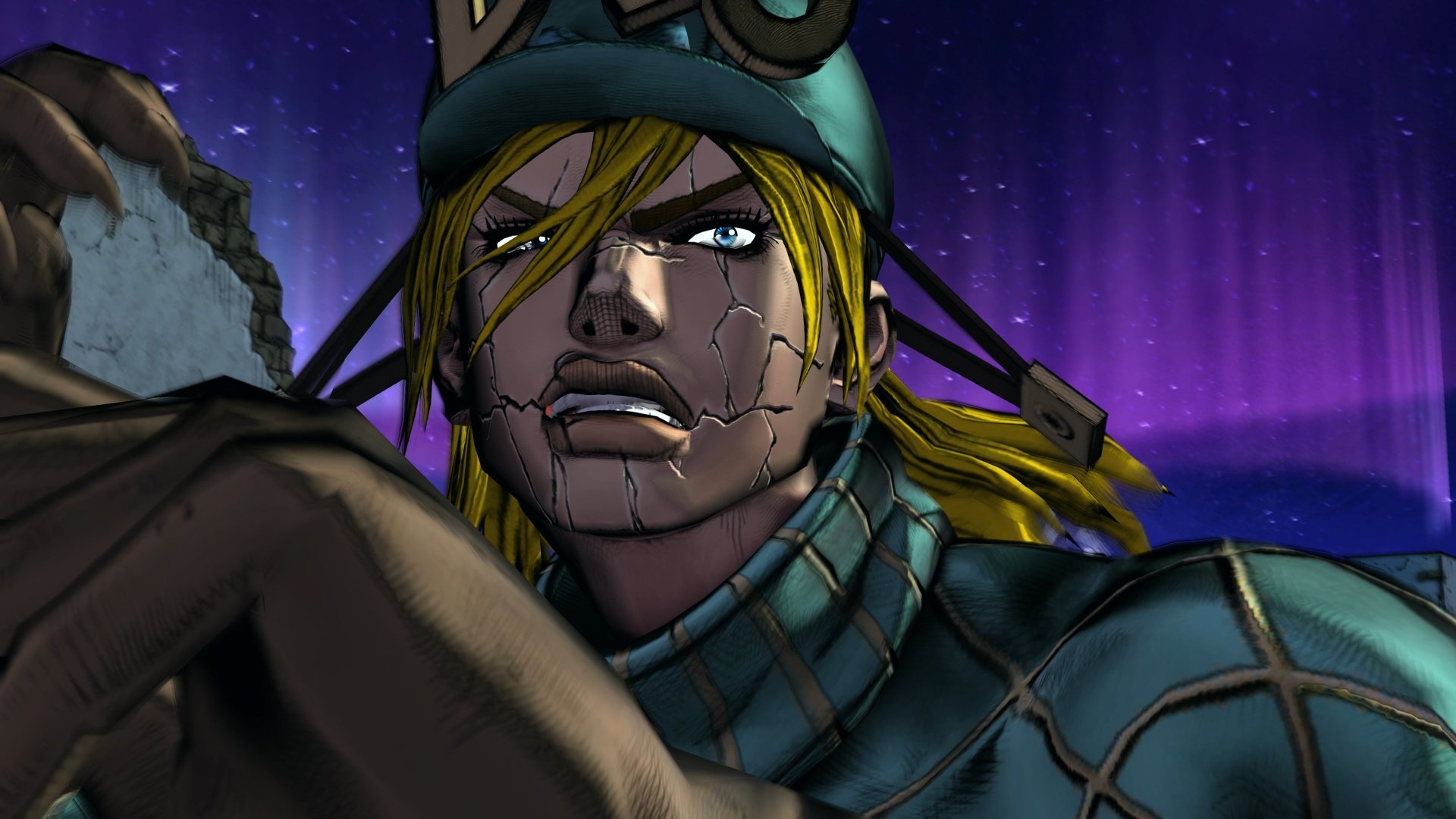 Diego Brando, DIO jockey cap, purple night sky, Full HD Desktop wallpaper