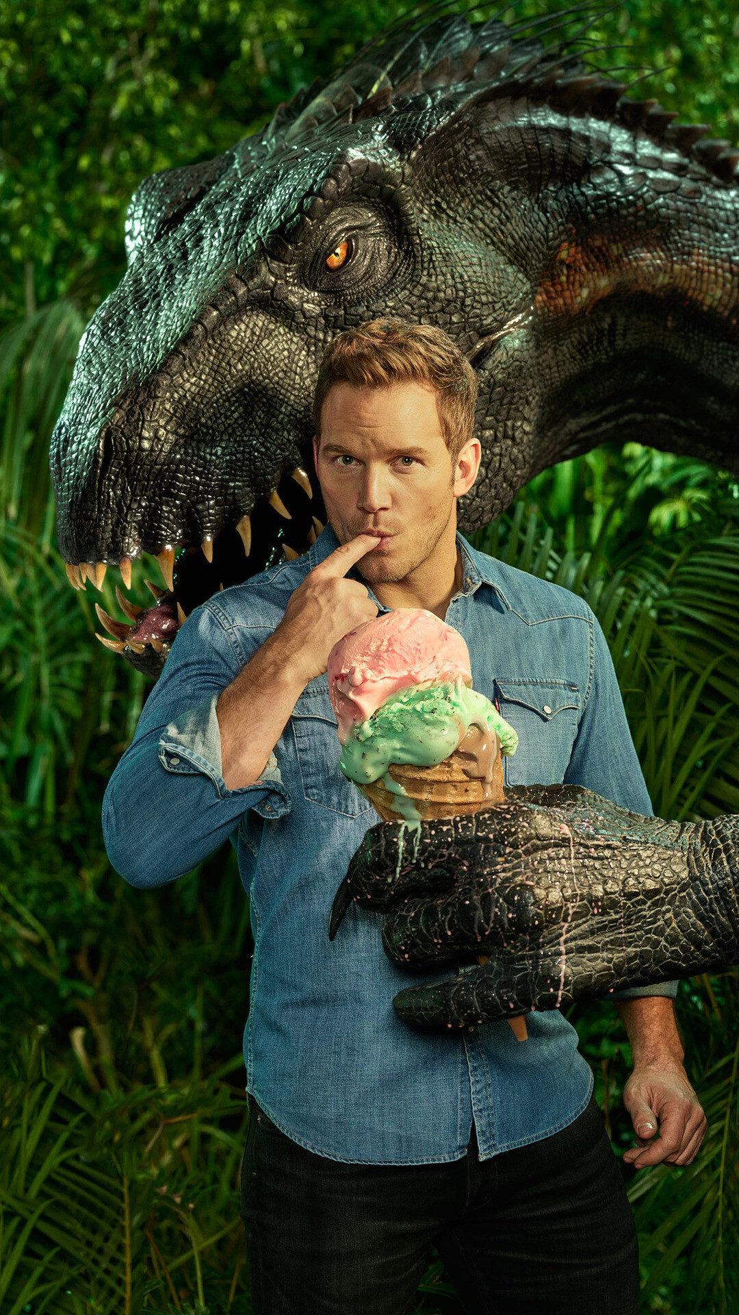 Indoraptor and Owen, Jurassic World Wallpaper, 1080x1920 Full HD Phone