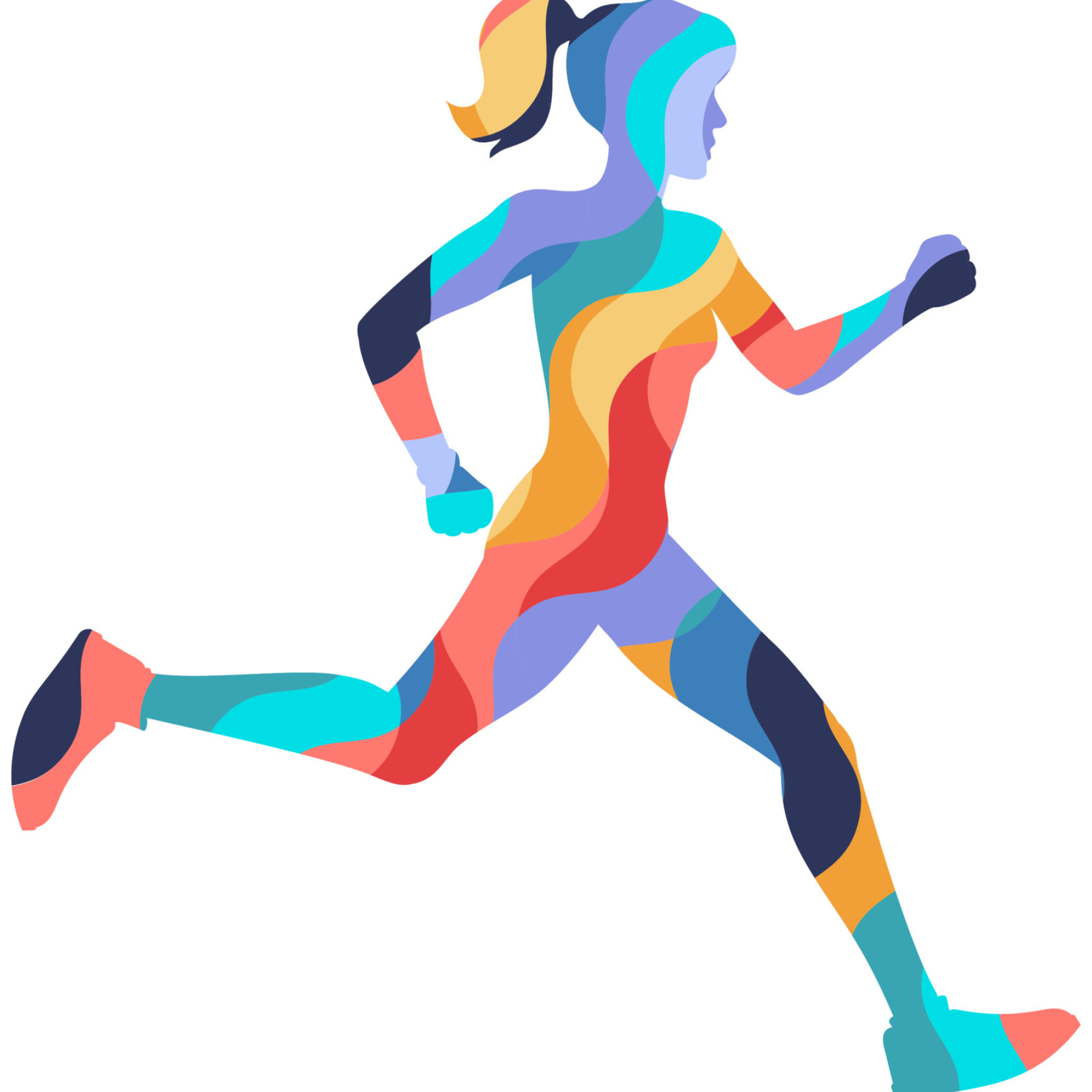 Marathon, Silhouette, Running girl, Healthy lifestyle, 1920x1920 HD Phone