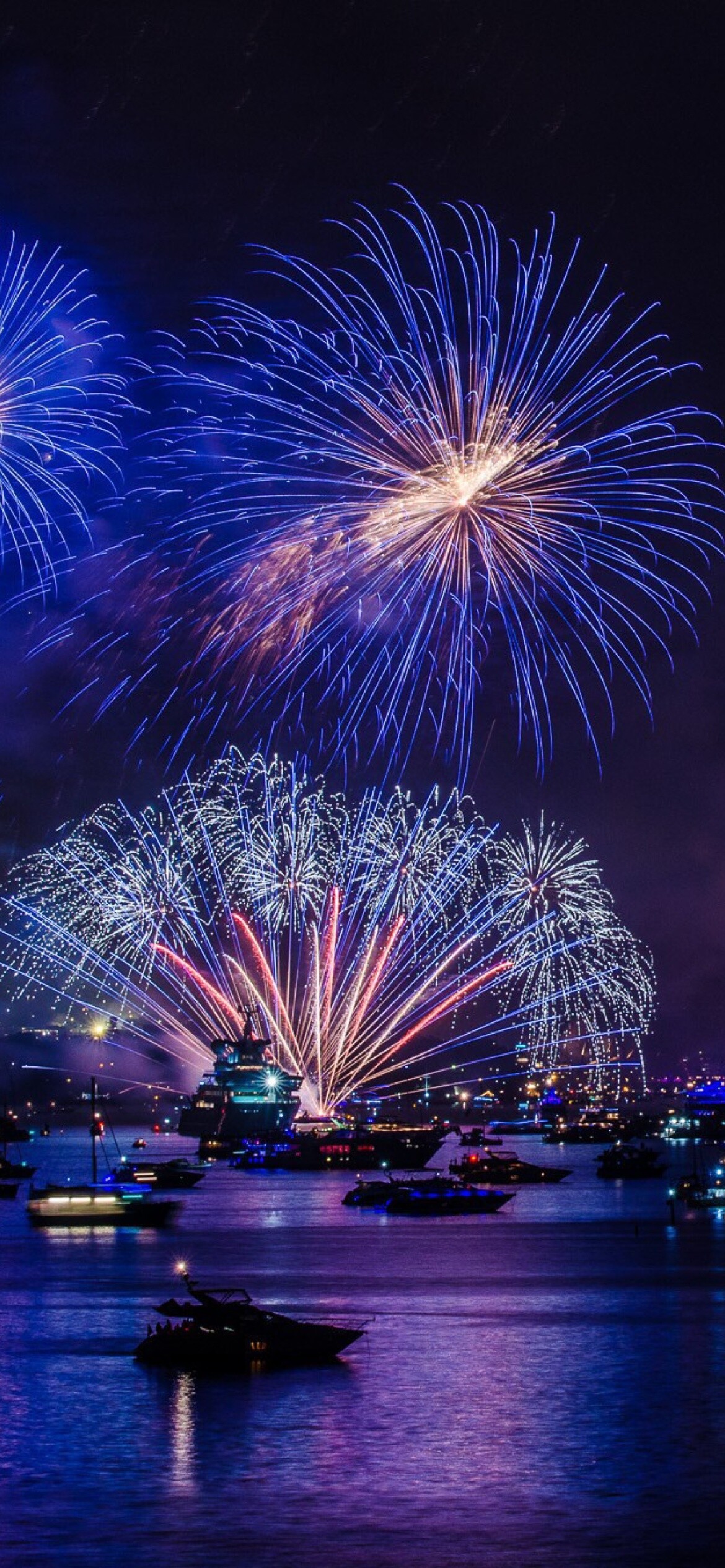 iPhone fireworks wallpaper, Sparkling display, Bright lights, Celebratory vibes, 1170x2540 HD Phone