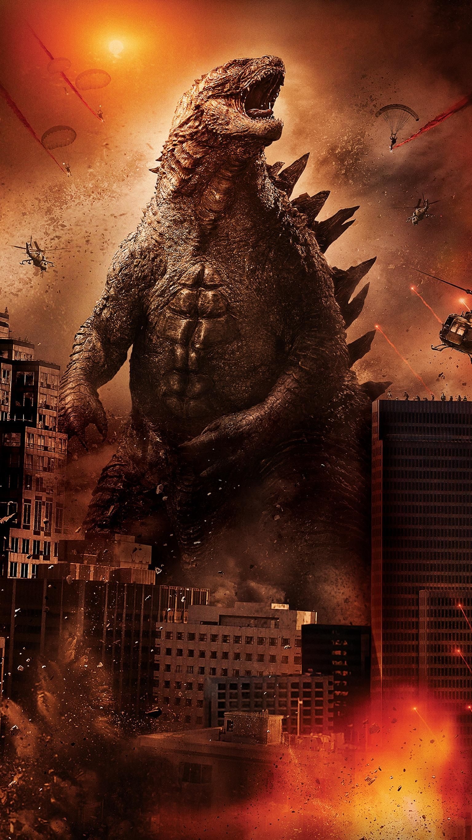 Godzilla 2014 wallpapers, Desktop backgrounds, Godzilla's dominance, Blockbuster movie, 1540x2740 HD Phone