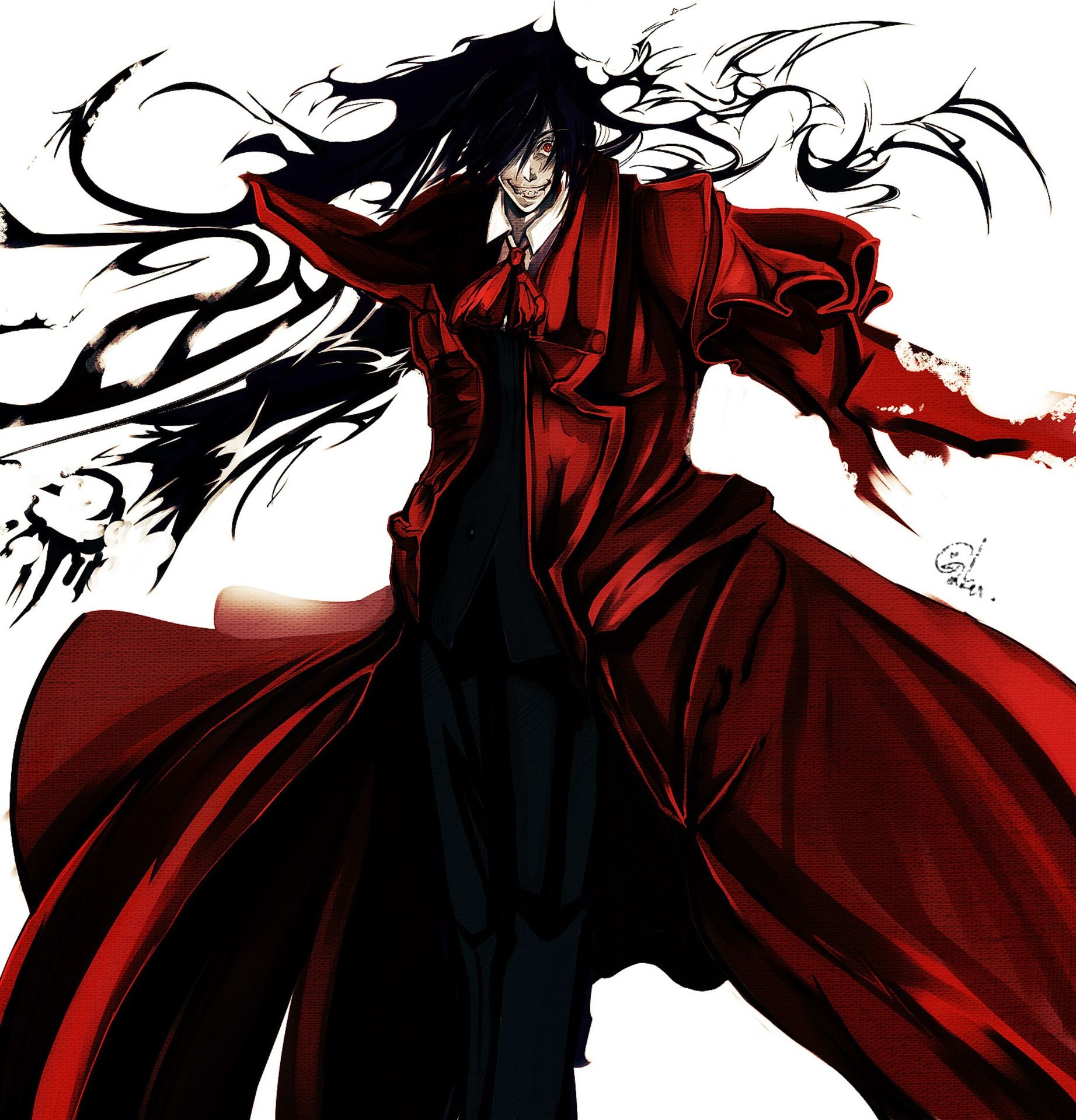 Hellsing, Alucard, Intense character, Anime, 1850x1920 HD Phone