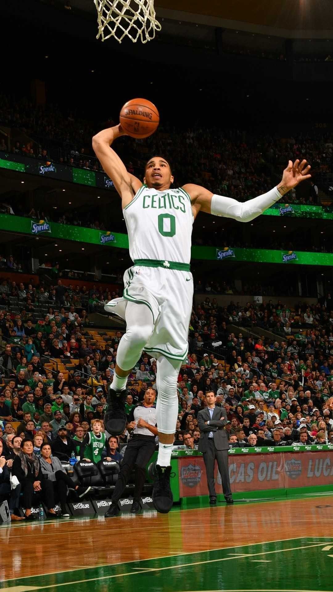 Jayson Tatum, Basketball background, Athleticism, Boston Celtics, 1080x1920 Full HD Phone