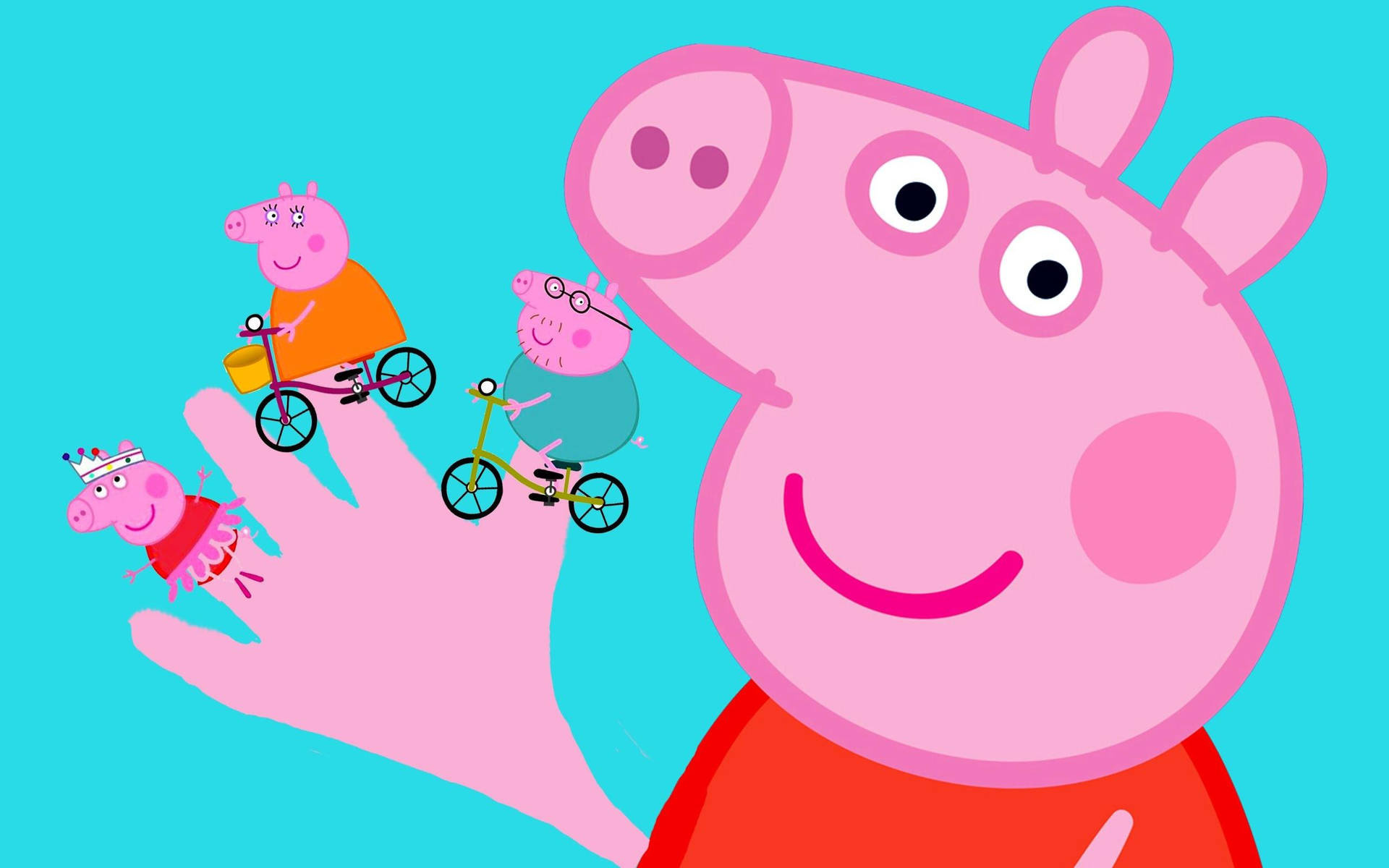 Peppa Pig, Daddy Pig, Mummy Pig, Princess Peppa Pig, HD Desktop wallpaper