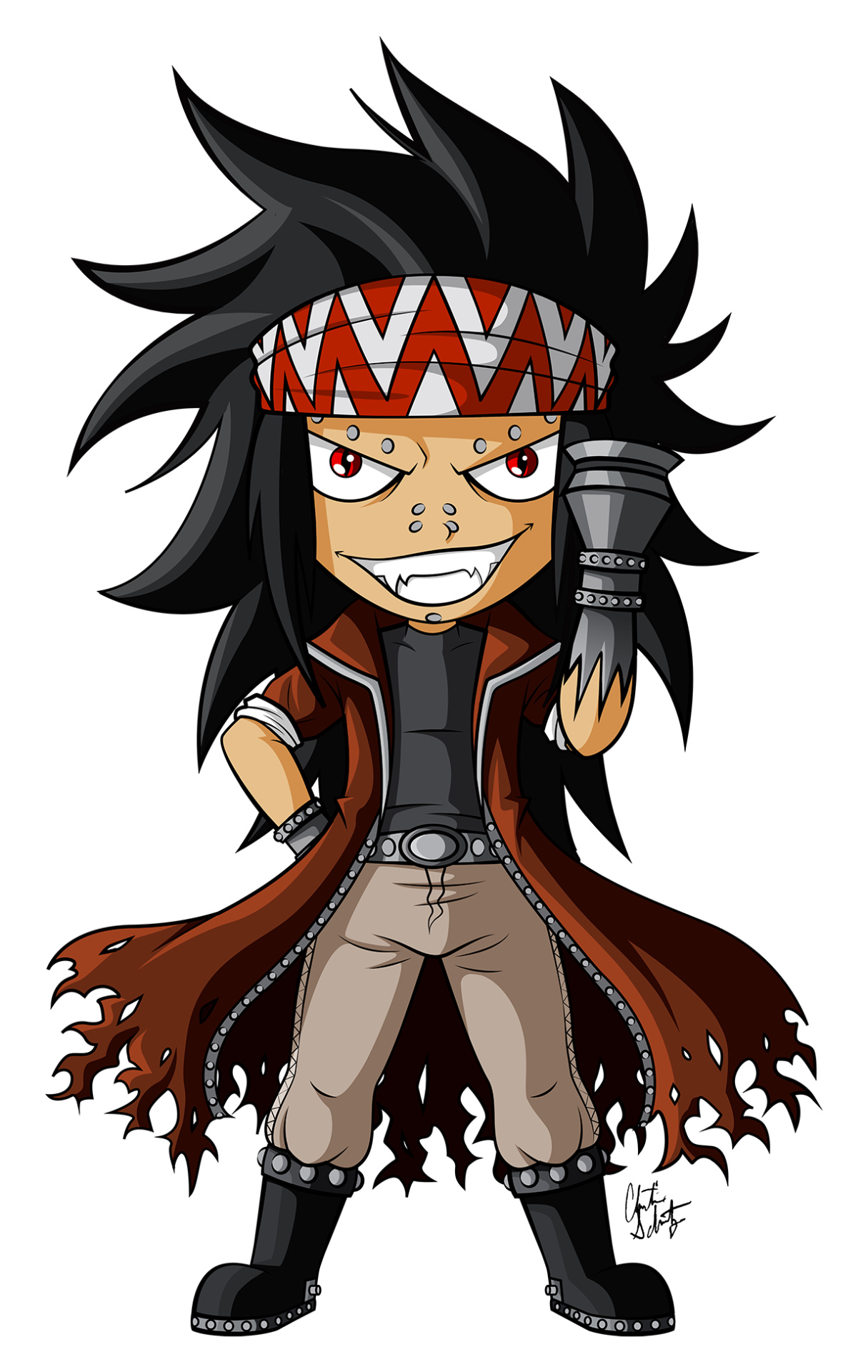 Gajeel Redfox, Iron dragon slayer, Anime badass, Fiery determination, 1220x1920 HD Phone