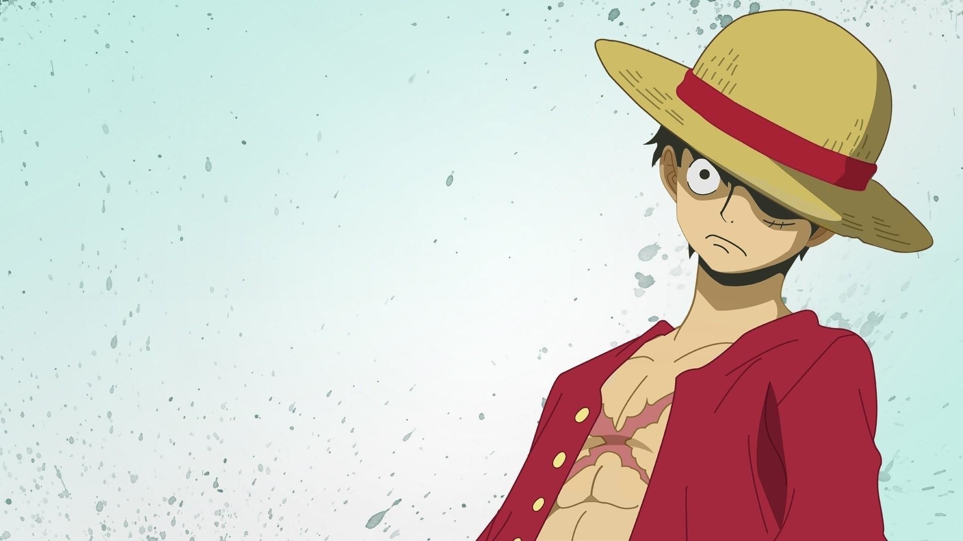 Monkey D. Luffy, straw hat, X-shaped chest scar, Full HD Desktop wallpaper