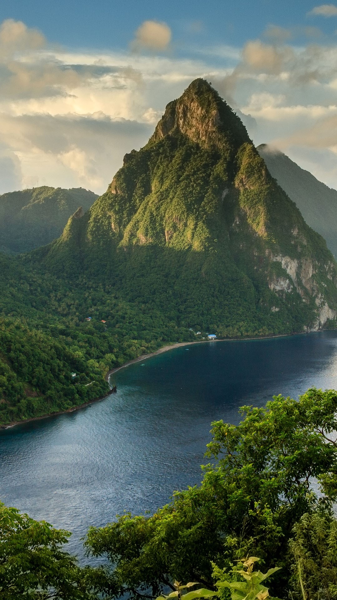 Petit Piton, Gros Piton, Rainforest, Saint Lucia, 1080x1920 Full HD Phone