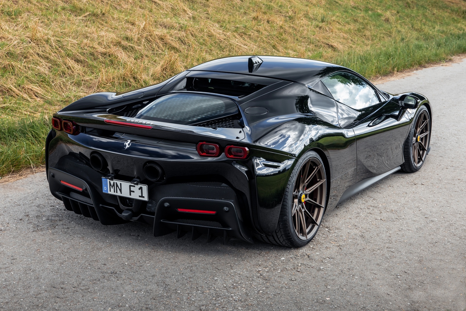 Ferrari SF90, Novitec modification, Rear three-quarter view, Customized look, 1920x1280 HD Desktop