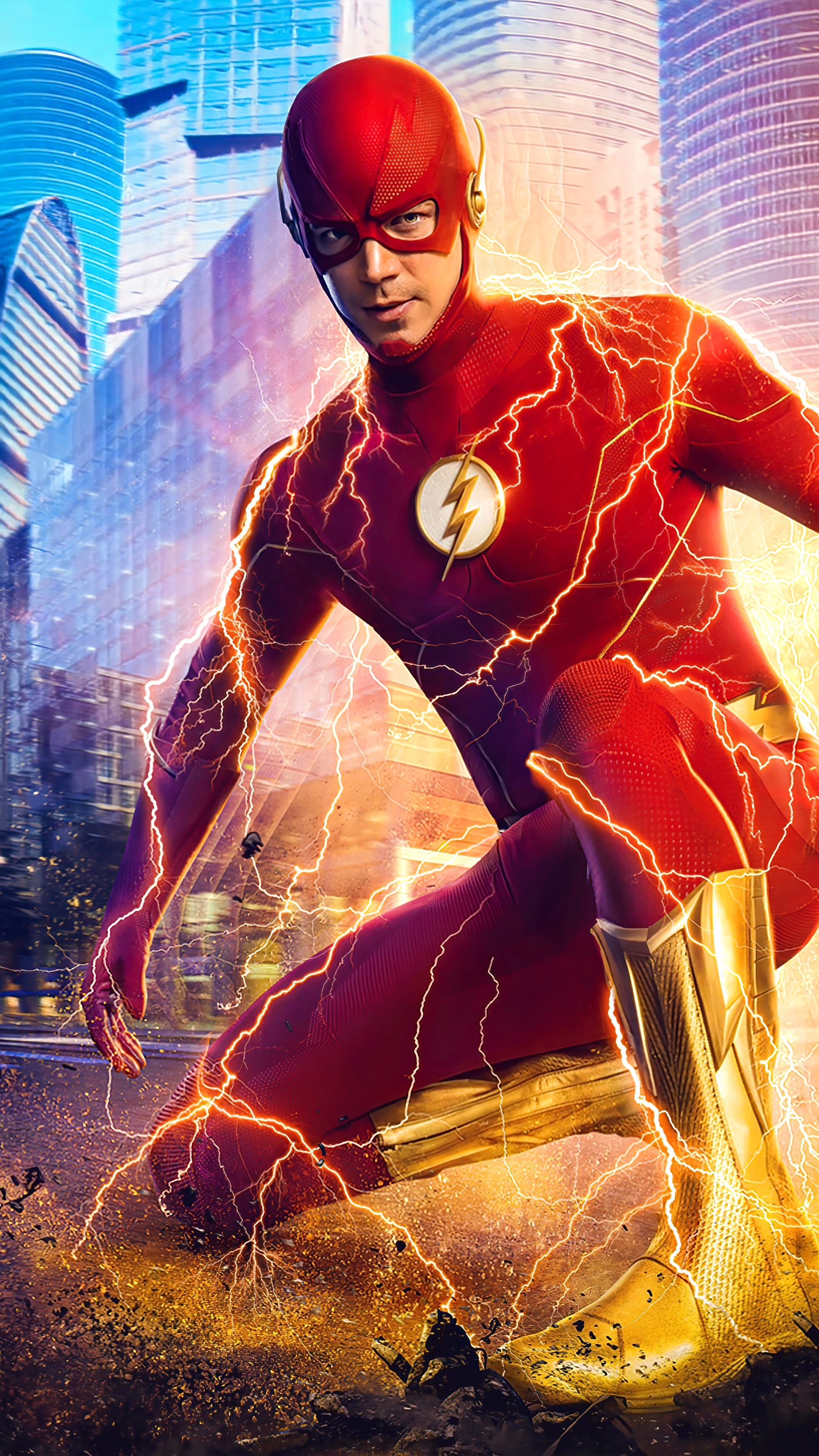 The Flash TV Series, Superhero speedsters, Central City crimefighter, Comic book adaptation, 2160x3840 4K Phone