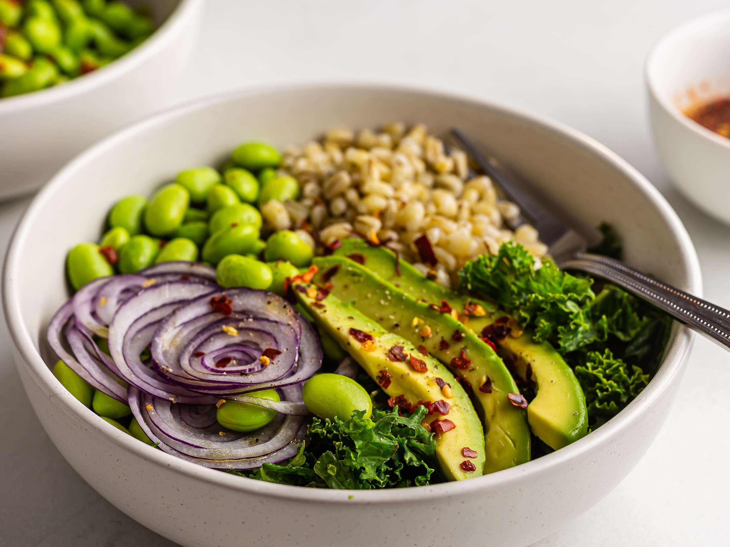 Spicy kale salad, Foodaciously, Edamame, 2560x1920 HD Desktop