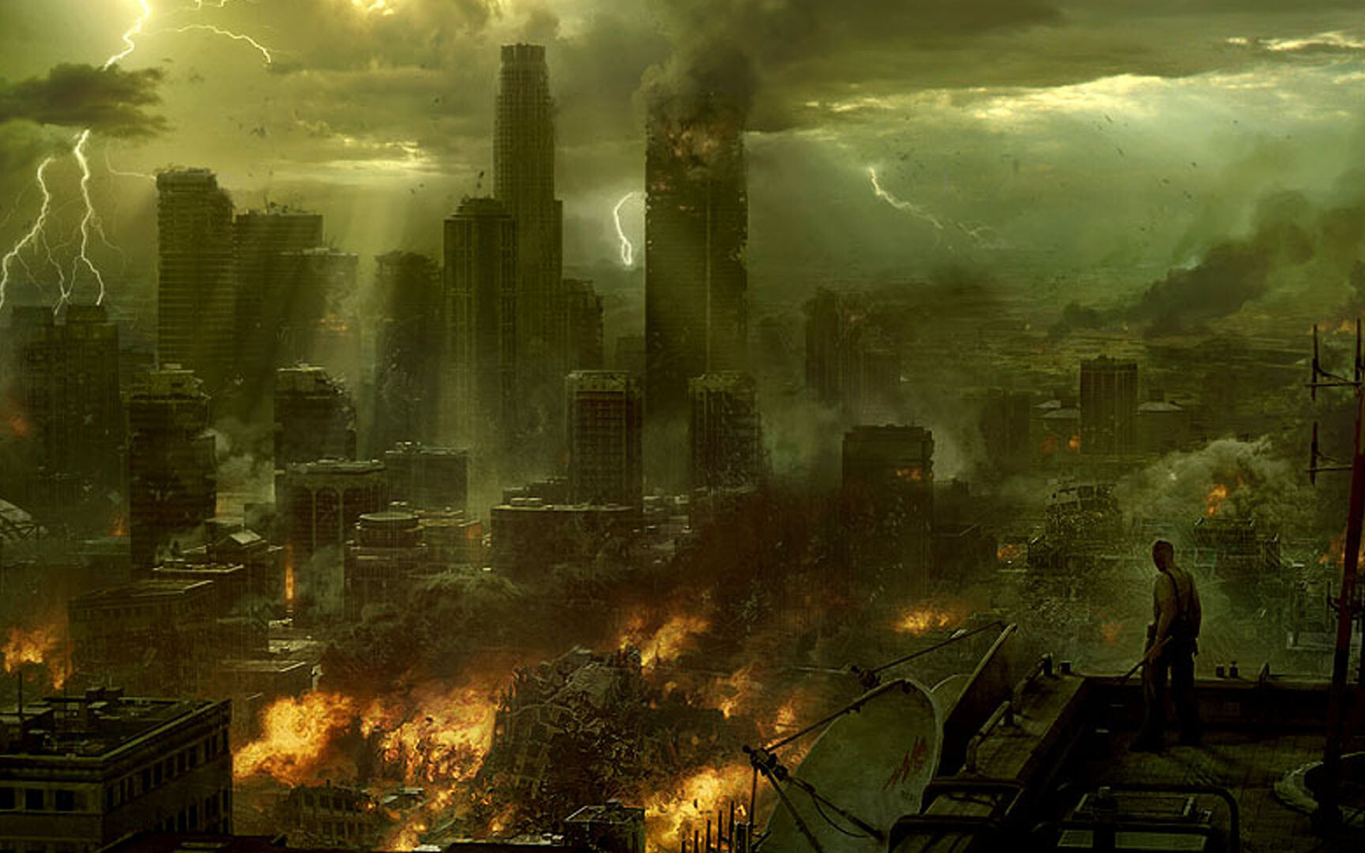 Post-apocalyptic view, Wallpaper download, HD resolution, Desktop wallpaper, 1920x1200 HD Desktop