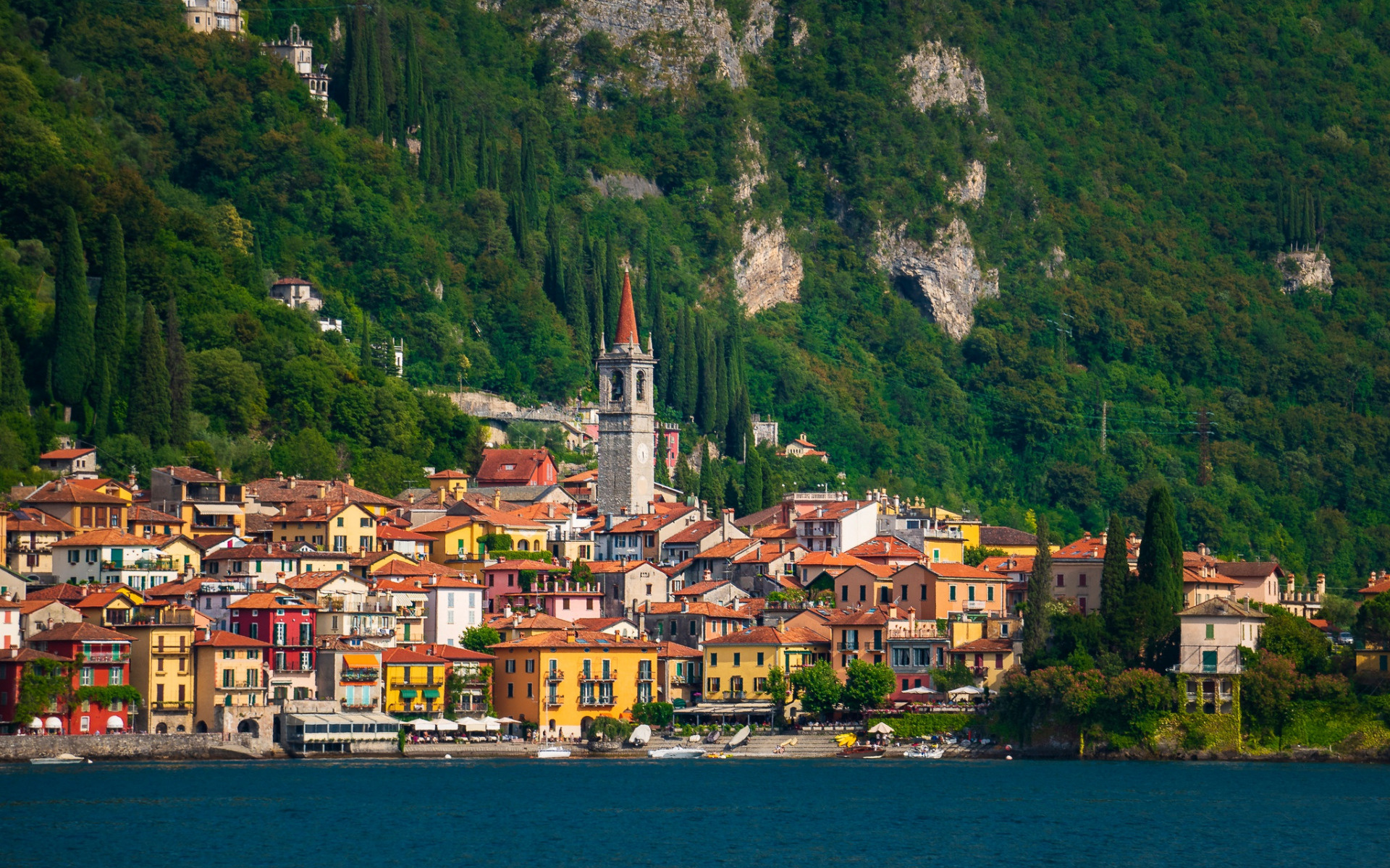 Lake Como, Varenna, Sonnenuntergang, Somoer, 1920x1200 HD Desktop