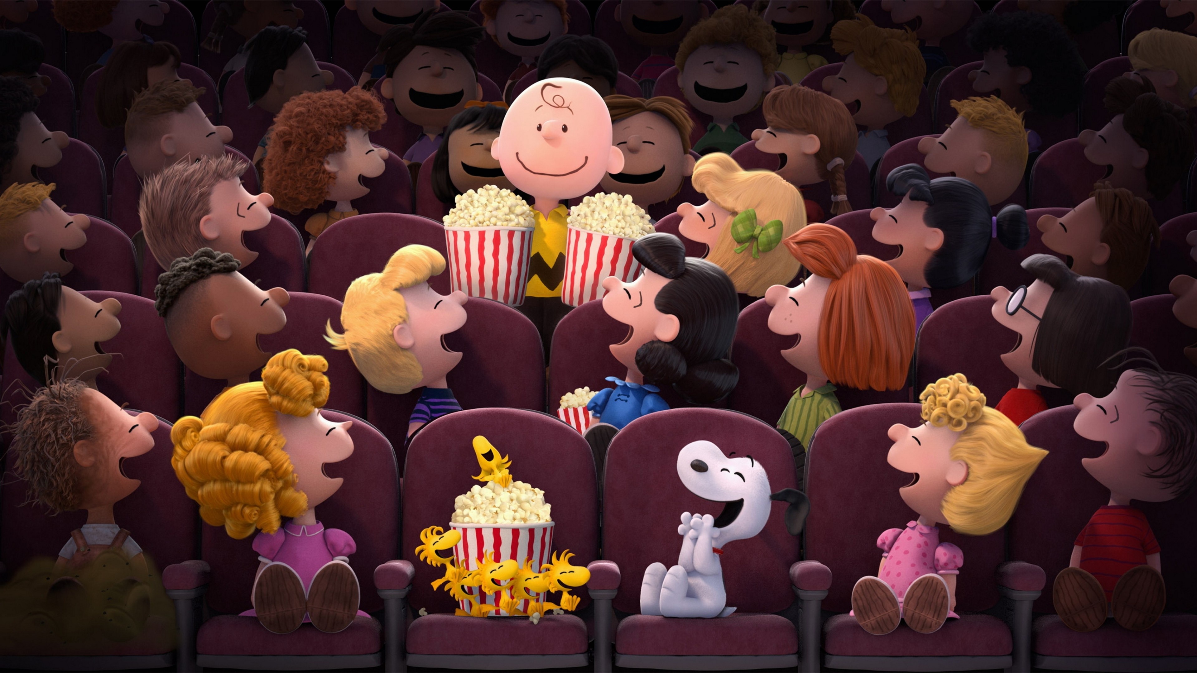 Charlie Brown, Snoopy, Woodstock, The Peanuts Movie, 4K Desktop wallpaper