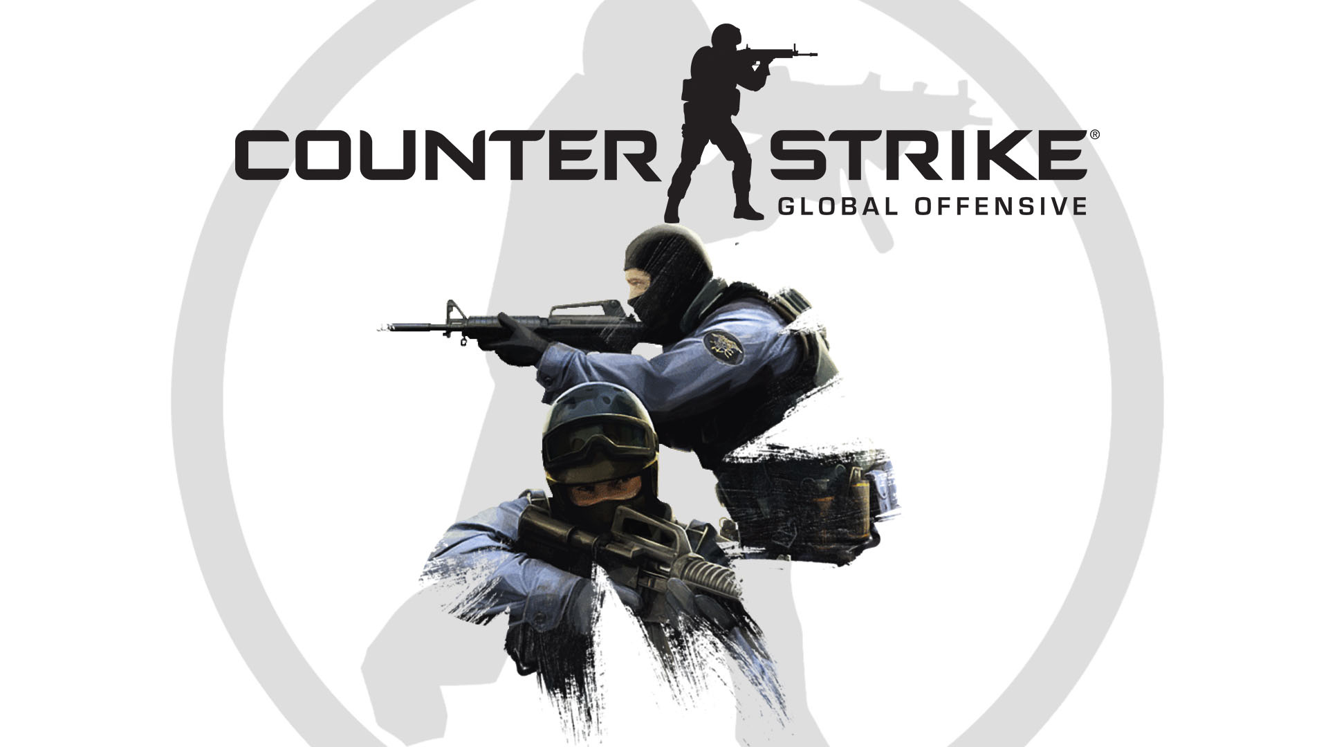 Counter-Strike: Global Offensive logo, SEAL Team 6 Counter-Terrorist, M4A1 assault rifle, Full HD Desktop wallpaper
