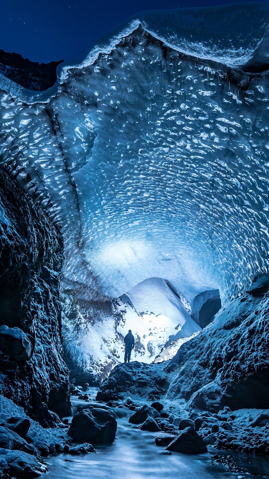 Ice Cave, Arctic landscape, Mobile wallpapers, 1080x1920 Full HD Phone