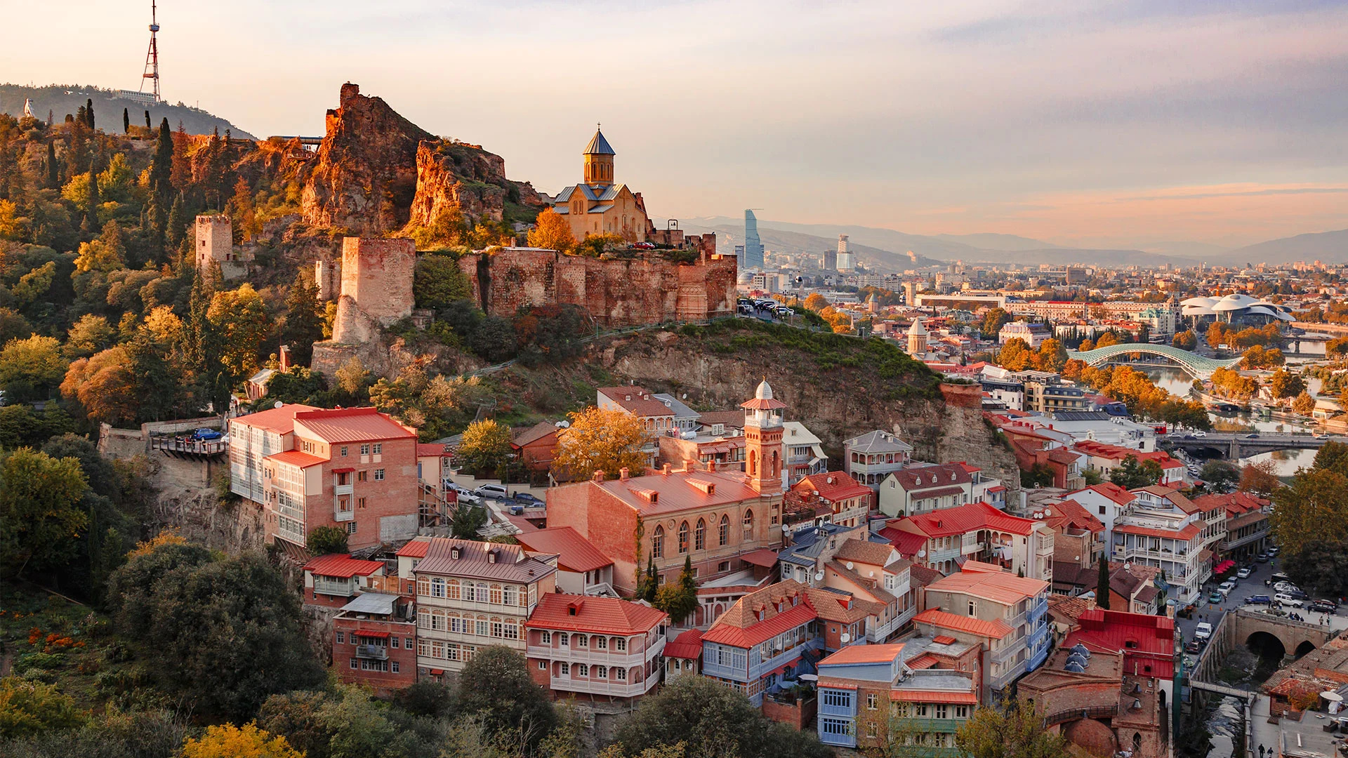 Tbilisi travel, Vibrant nightlife, Authentic cuisine, Architectural marvels, 1920x1080 Full HD Desktop