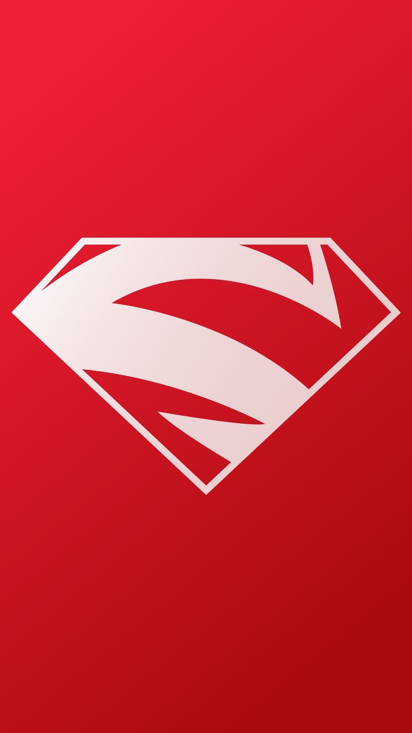 Superman S-shield emblem, stylized white insignia, crimson red gradient, HD Phone wallpaper