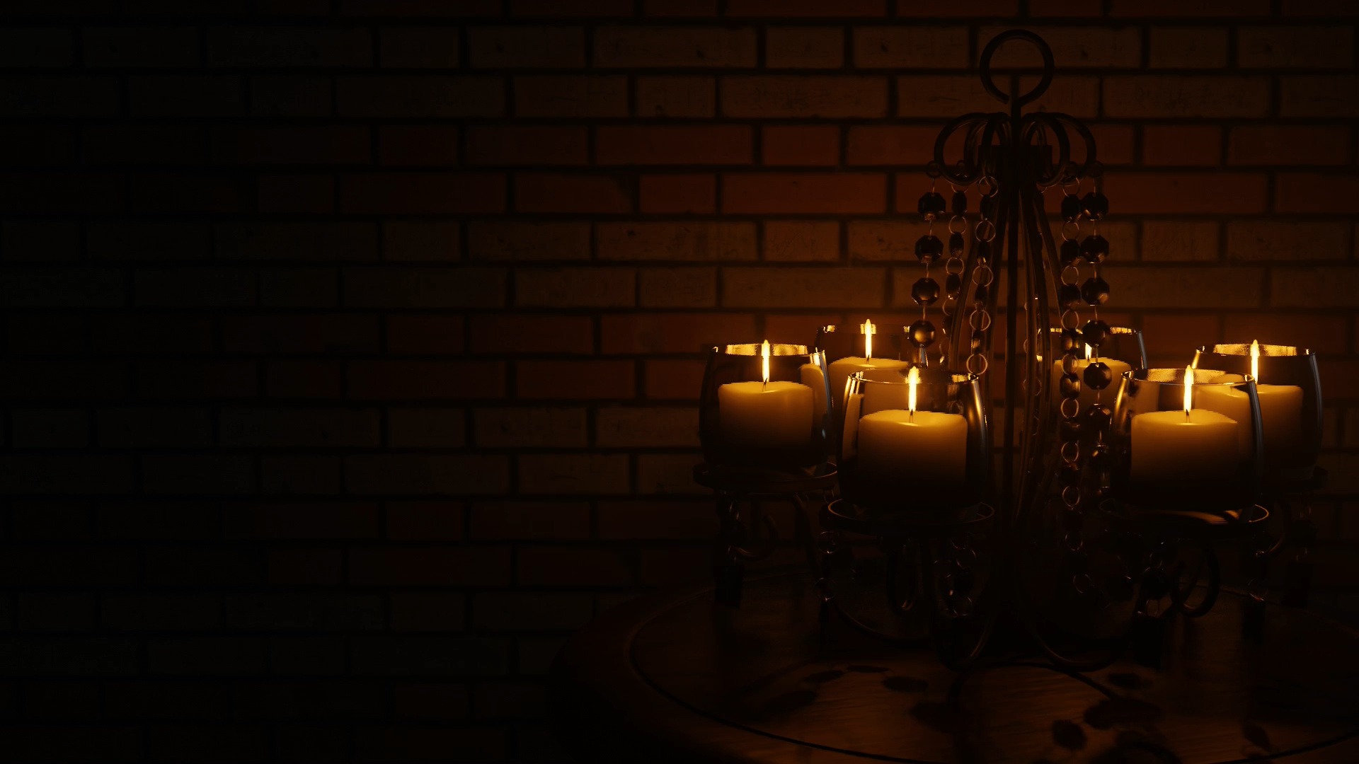 Candelabra, 3D animated, Chandelier scene, Eevee, 1920x1080 Full HD Desktop