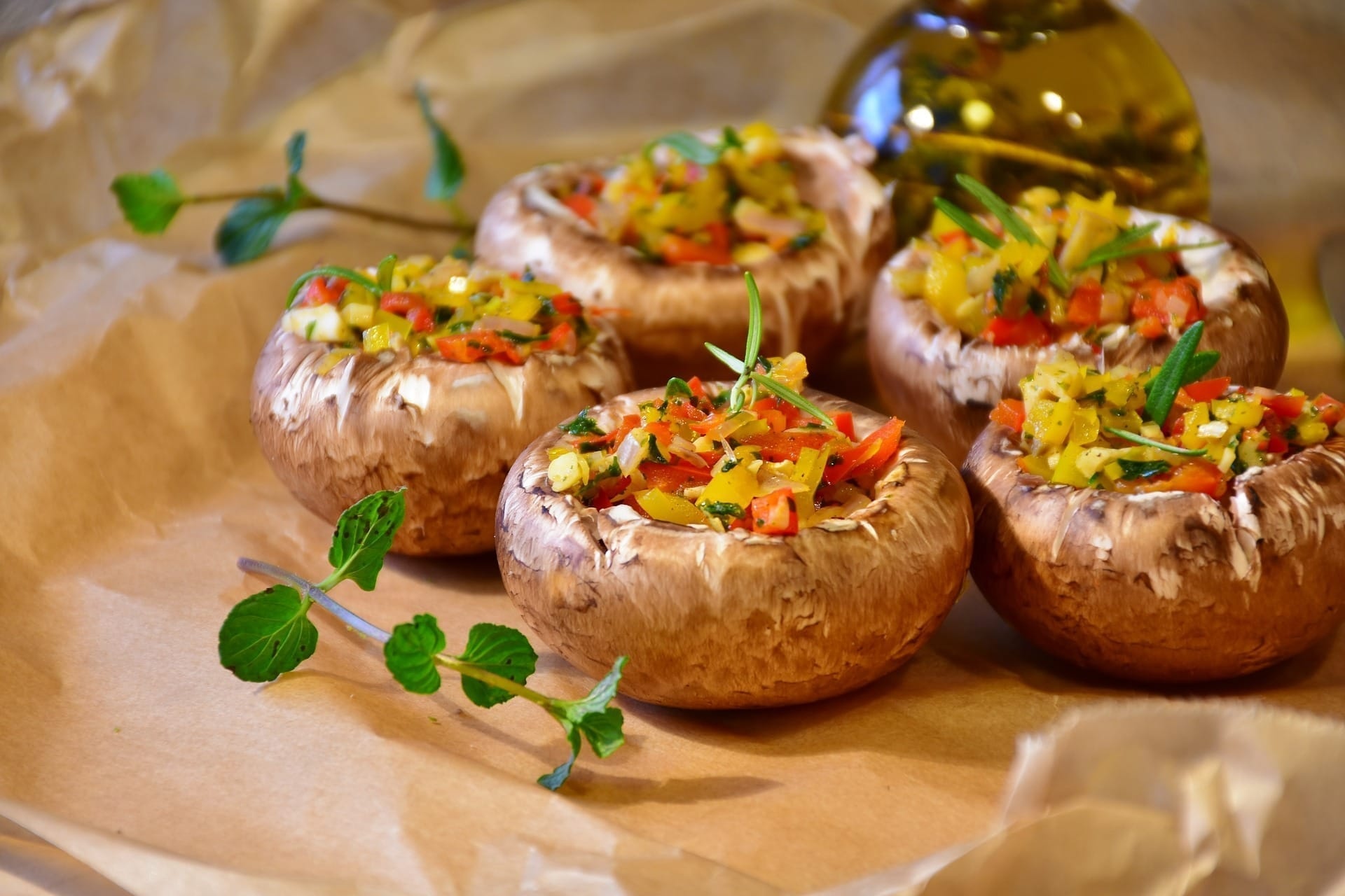 Vegan grilled mushrooms, Bursting with flavor, Plant-based BBQ, Healthy indulgence, 1920x1280 HD Desktop
