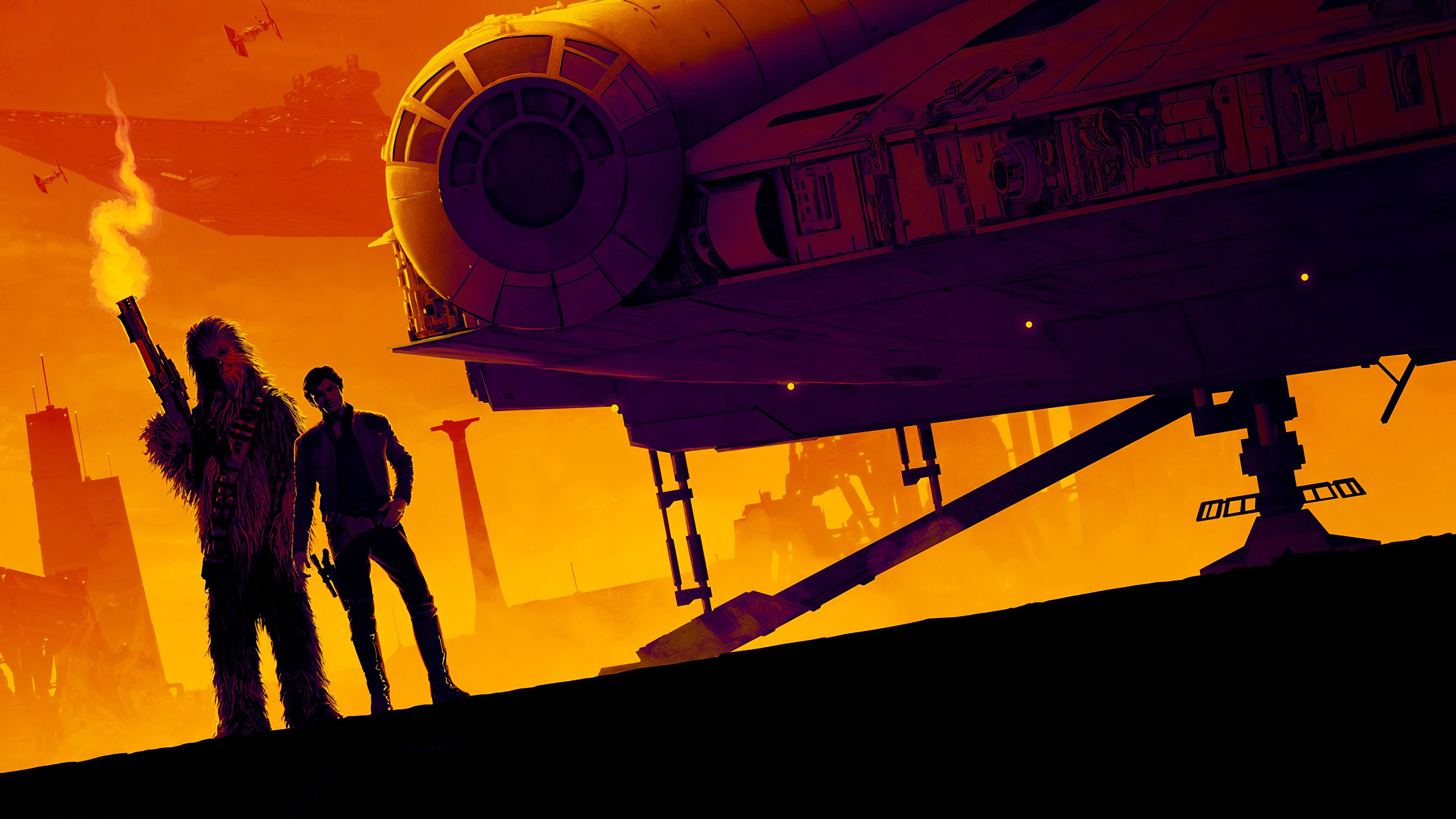 Chewie, Han Solo, 4K Ultra HD, 3840x2160 4K Desktop