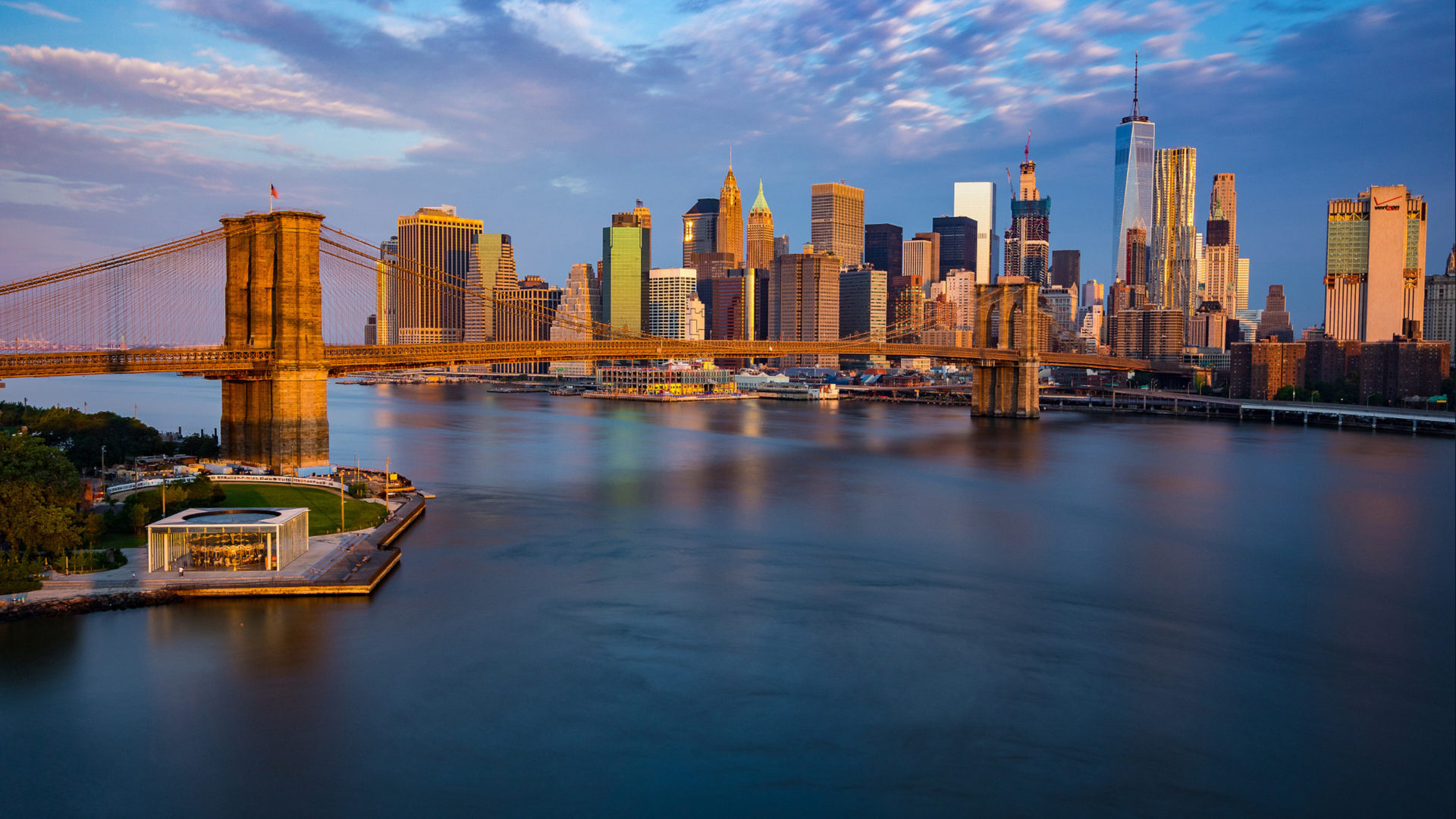 Brooklyn Bridge, Manhattan to Brooklyn, Mobile wallpaper, NYC, 1920x1080 Full HD Desktop