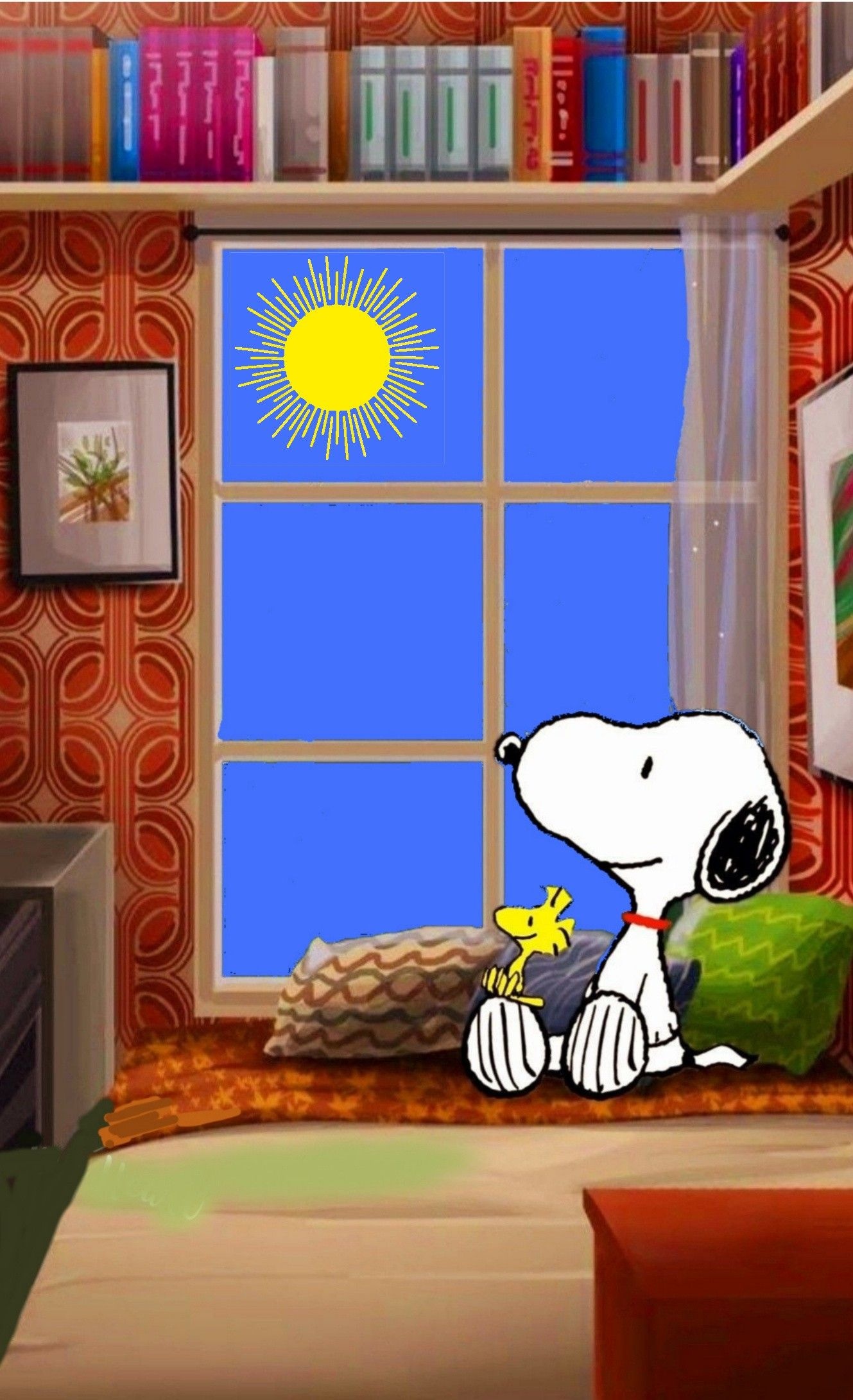 Snoopy, Woodstock, sunny window sill, HD Phone wallpaper