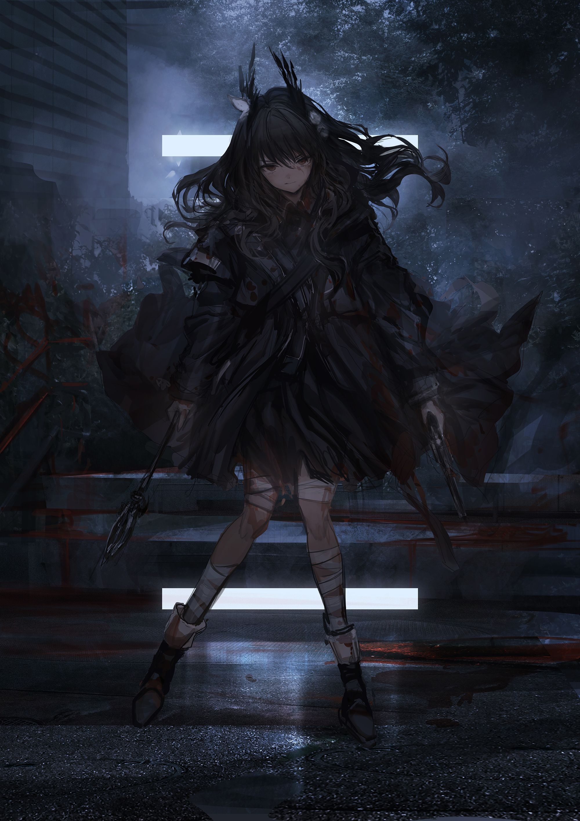 Gothic Anime, Sad anime, Gothic atmosphere, Emotional art, 2000x2830 HD Phone