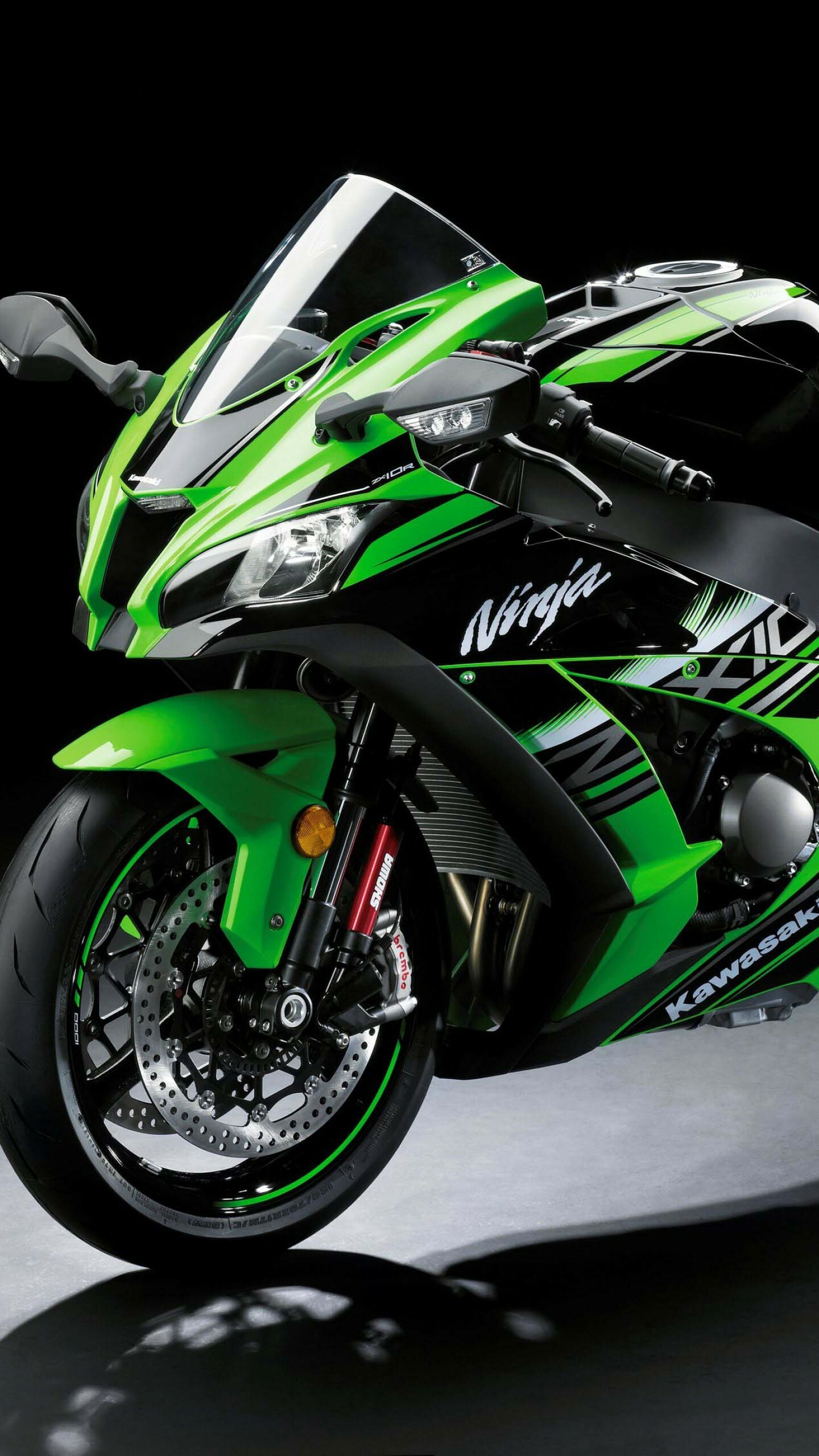 Kawasaki Ninja ZX, Intermot 2016, WorldSBK green, Best bikes, 1440x2560 HD Phone