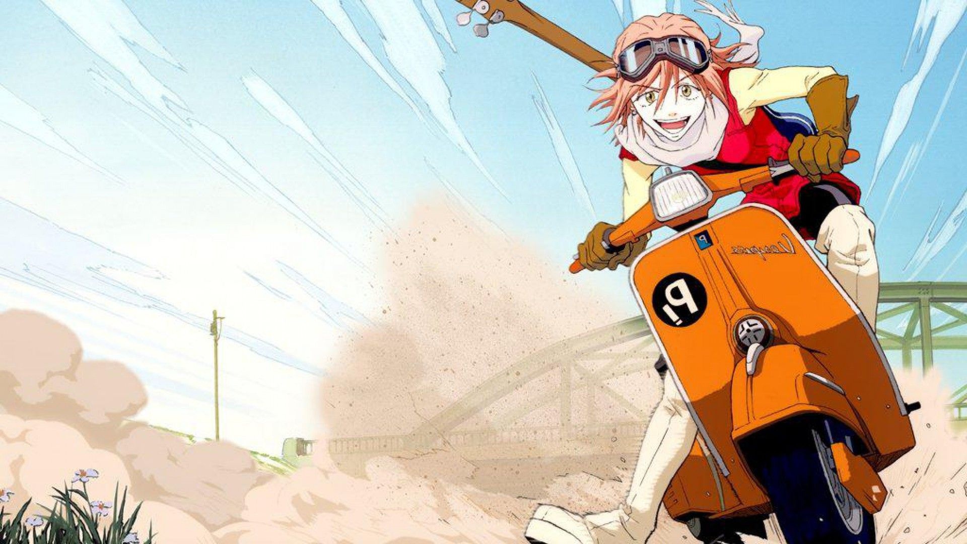 Haruko Haruhara, Anime character, FLCL series, Free wallpapers, 1920x1080 Full HD Desktop