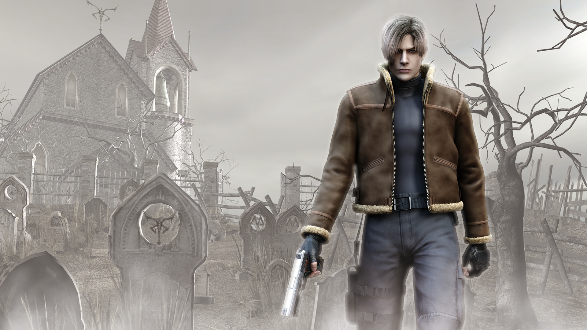 Leon S. Kennedy, Resident Evil 4 church, Los Iluminados emblem, Full HD Desktop wallpaper