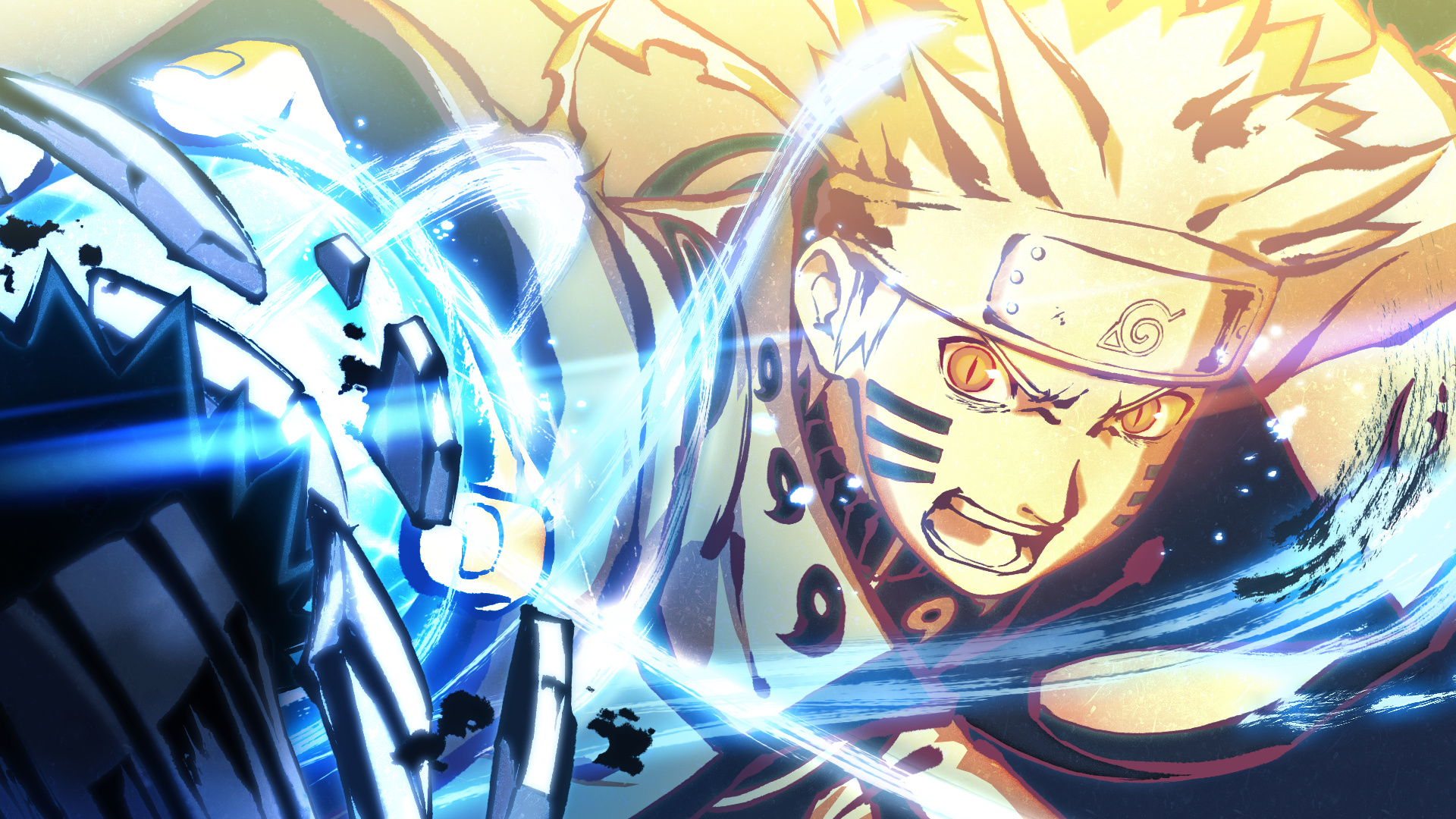 Naruto Uzumaki, Six Paths Sage Mode, Wind Release Rasenshuriken, Full HD Desktop wallpaper