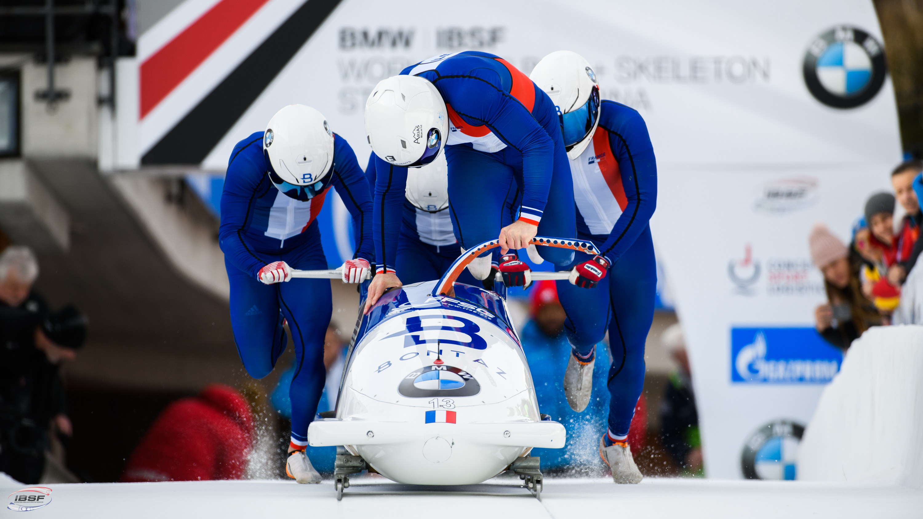 FFSG bobsleigh, French federation, Sledding sport, French athletes, 3000x1690 HD Desktop