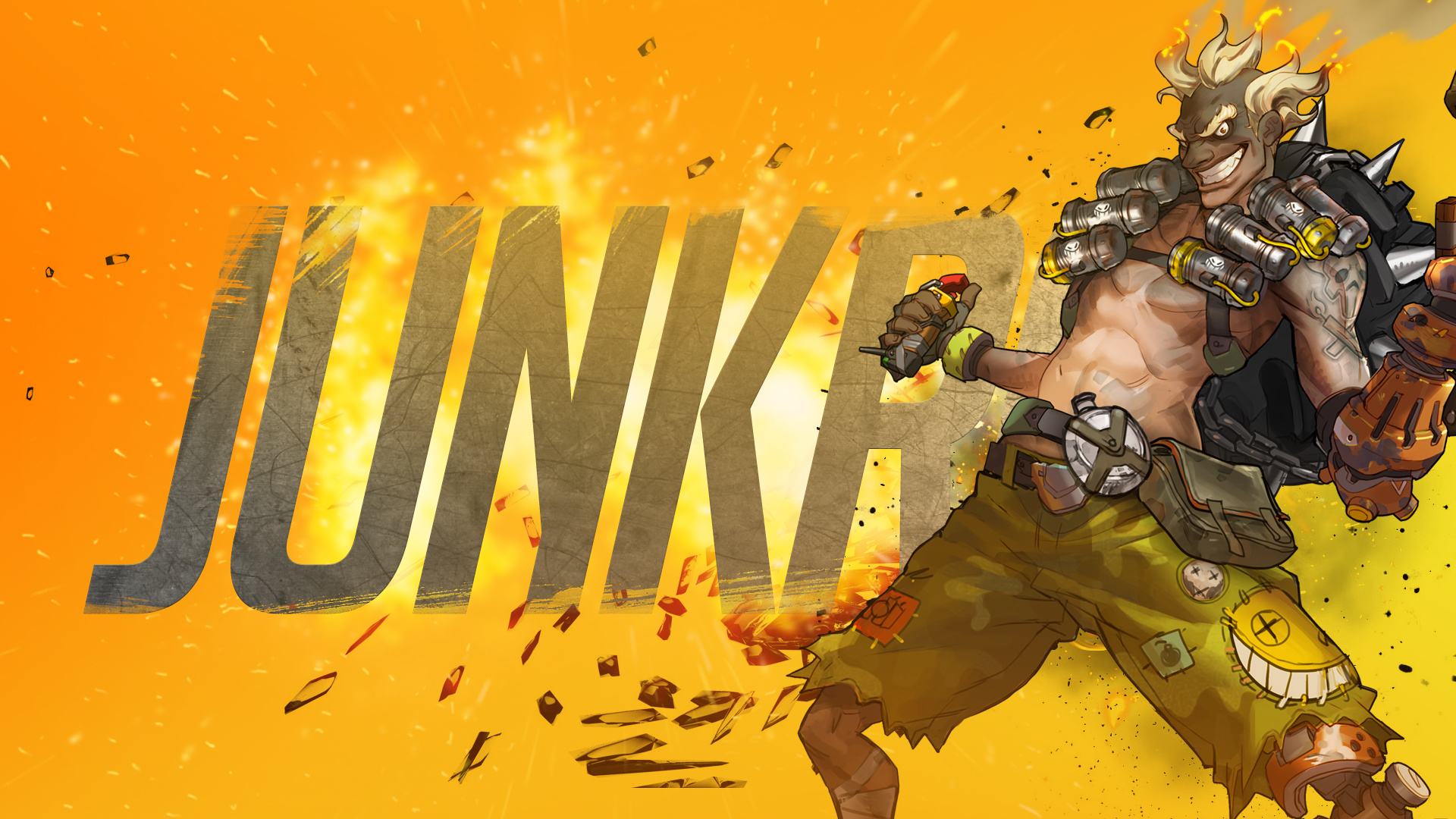 Junkrat, Overwatch, HD wallpapers, Explosive action, 1920x1080 Full HD Desktop