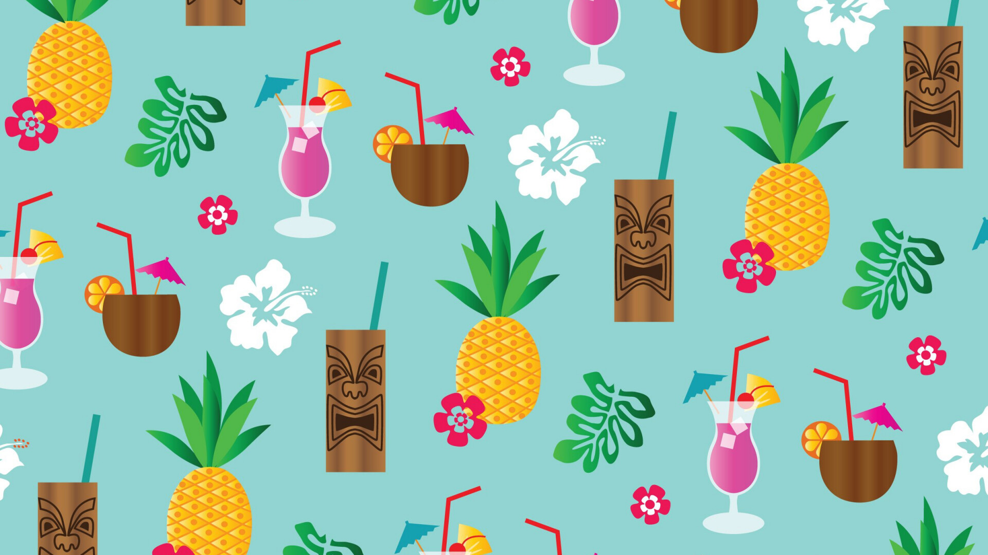 Tiki luau, Festive backgrounds, Mickey Mouse luau, Tropical paradise, 1920x1080 Full HD Desktop